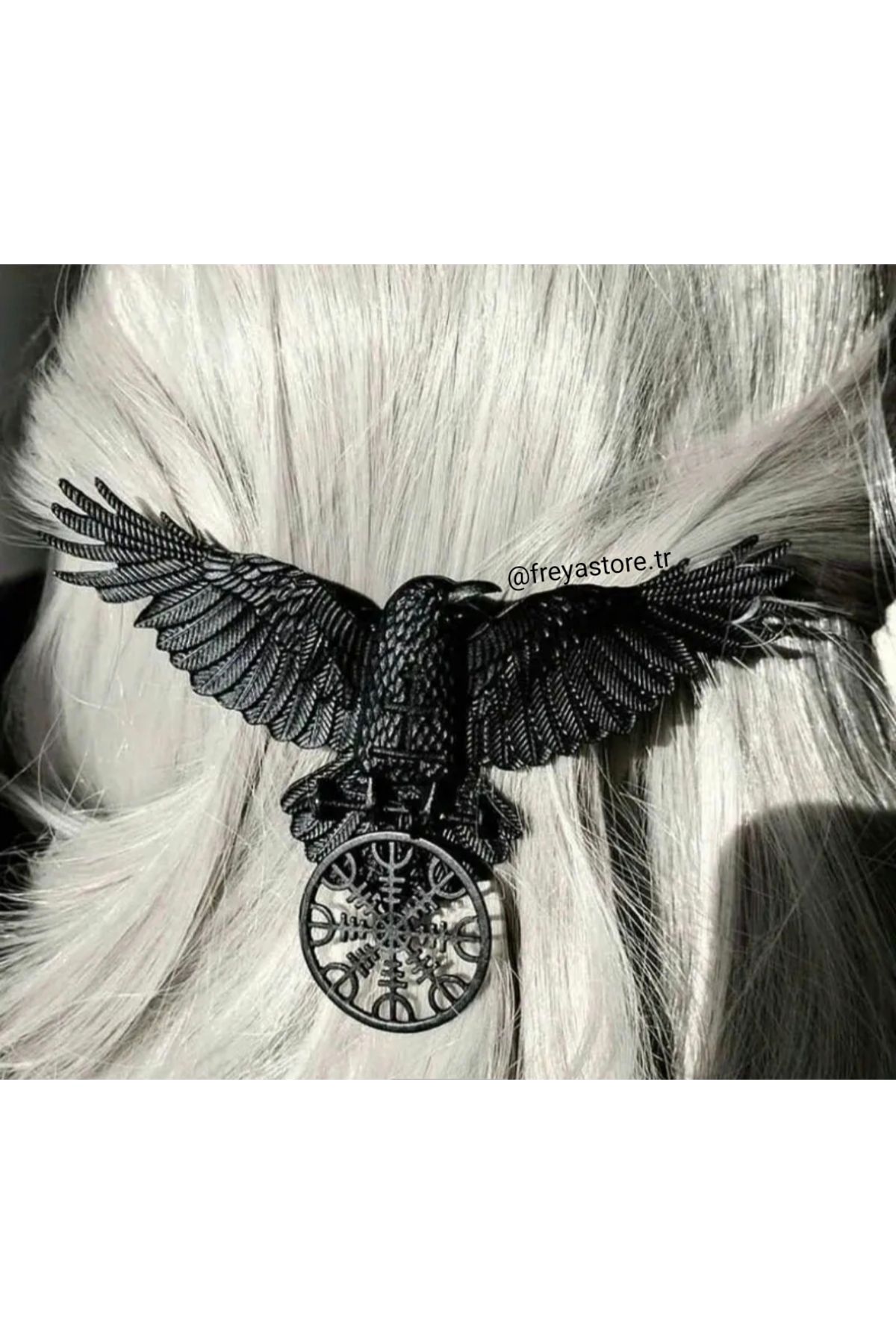 Freya Karga Kuzgun Viking Toka (İskandinav, Gothic, antik, otantik,bohem)