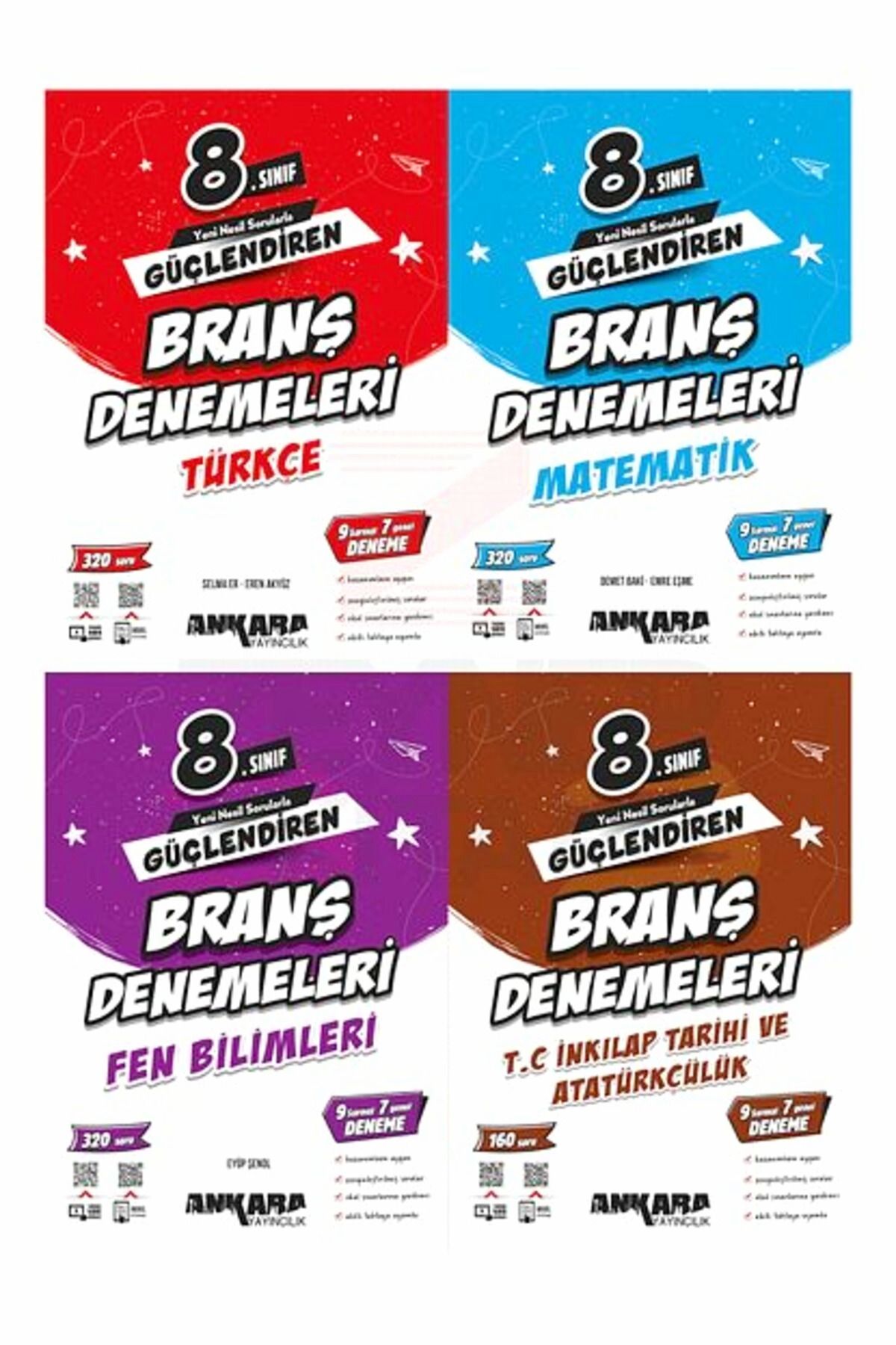 Ankara Kitap Merkezi Ankara Yayıncılık 8.Sınıf Güçlendiren Branş Denemeleri (Türkçe/Matematik/Fen/Sosyal)