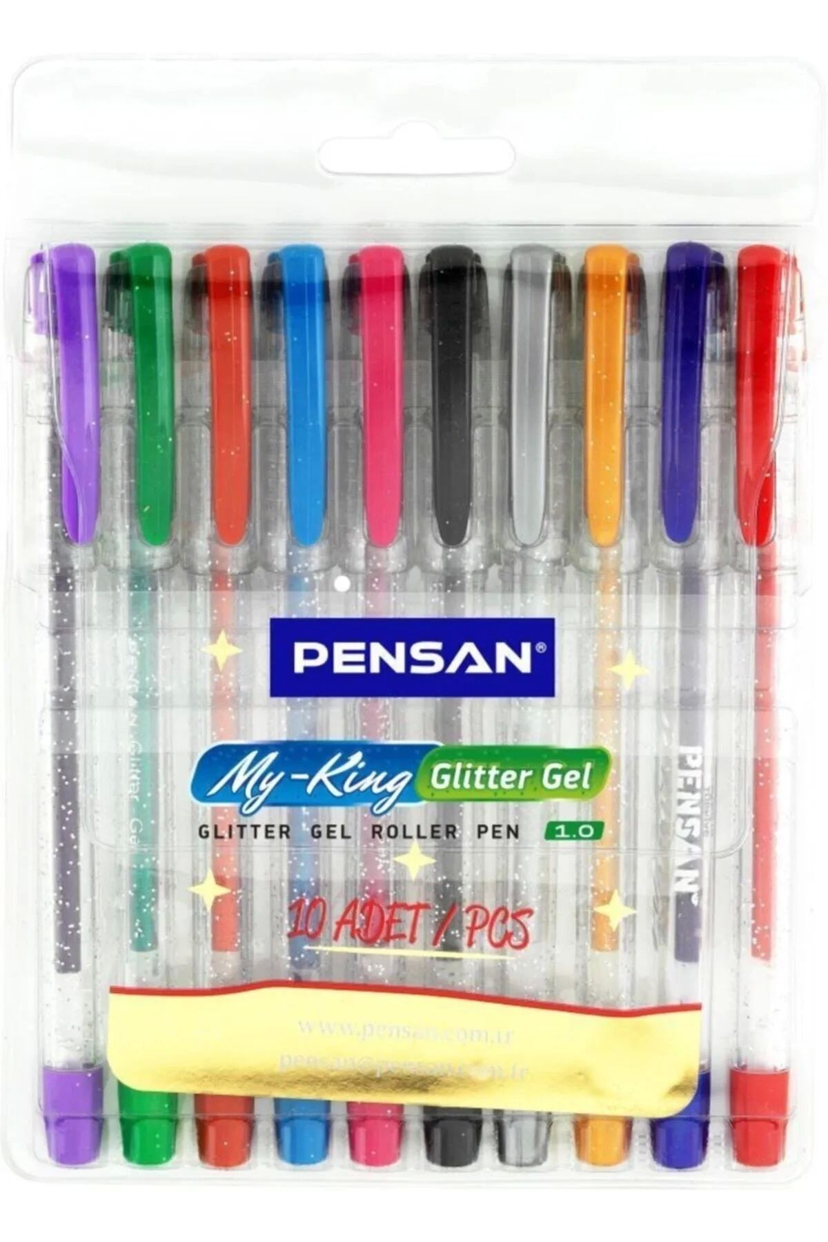 PRATİKOBA Pensan My-Kıng Simli Jel Kalem 10Lu Set