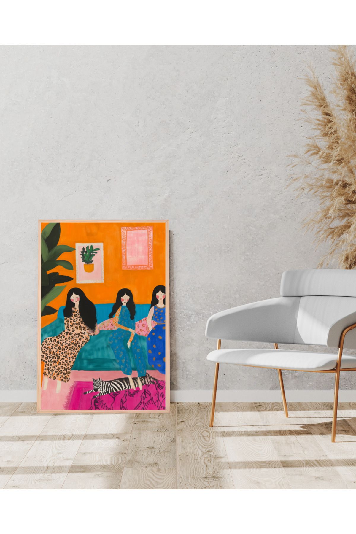 Tuba Decor Tek parça Ahşap Çerçeve Görünümlü MDF Tablo
