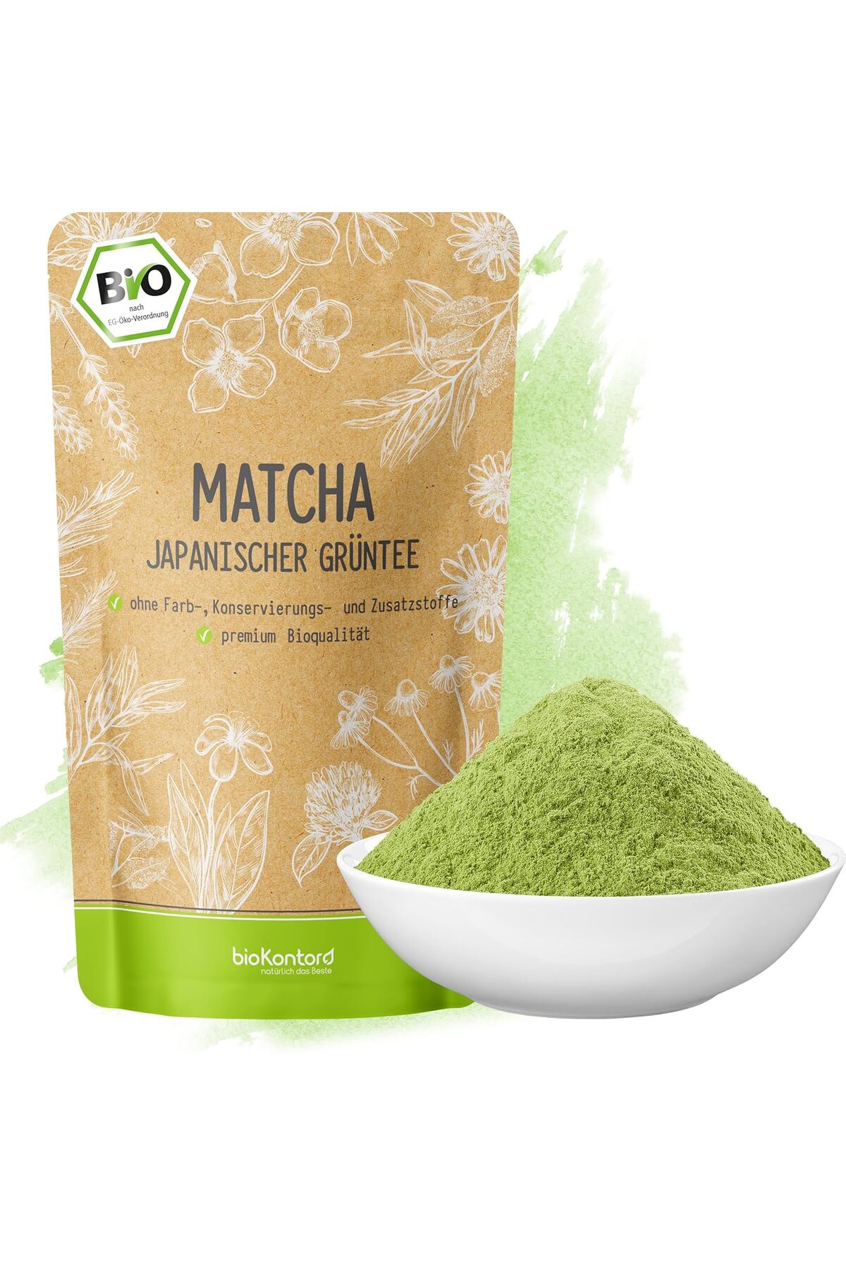BIOKONTOR Organic Japanese Matcha Powder 100g Natural Green Tea Without ...