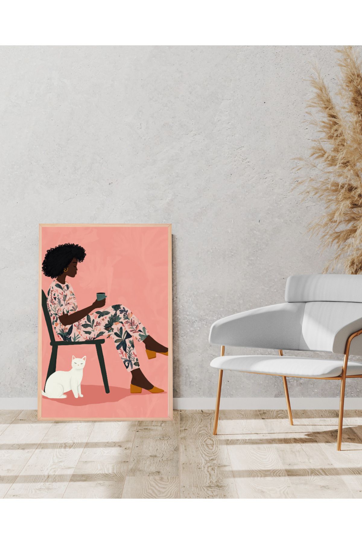 Tuba Decor Tek parça Ahşap Çerçeve Görünümlü MDF Tablo