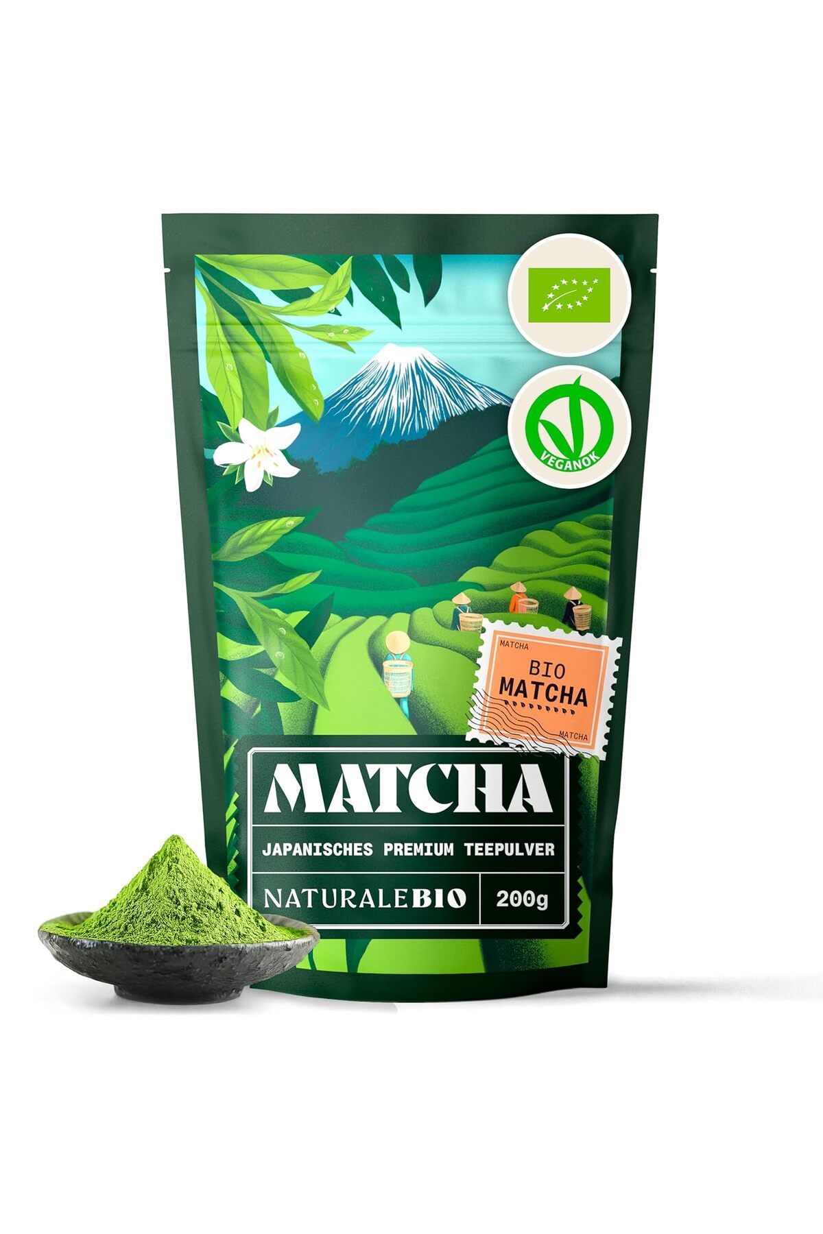 NATURALEBIO Organik Japon Matcha Tozu 200g Uji Kyoto Yeşil Çay Premium Kalite