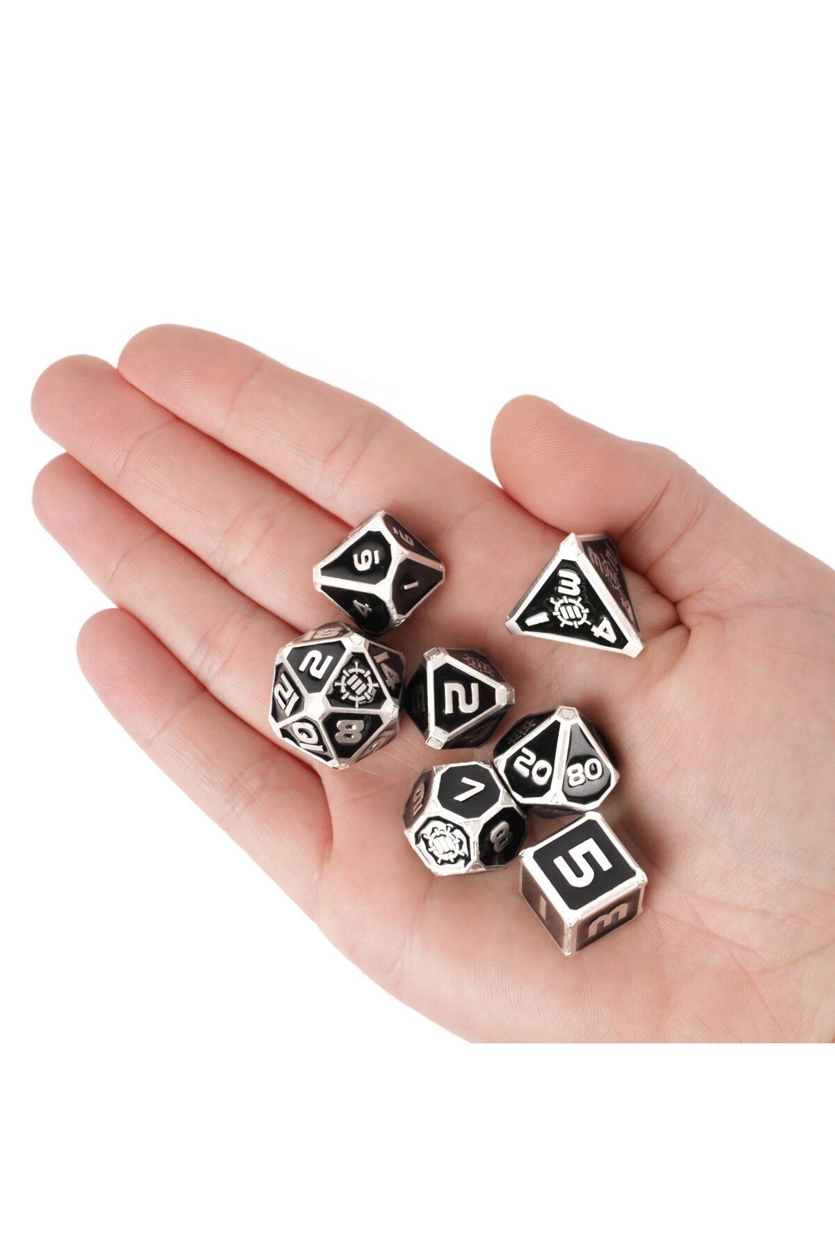 Enhance-Collector's Edition Black DnD Metal Dice Set 4