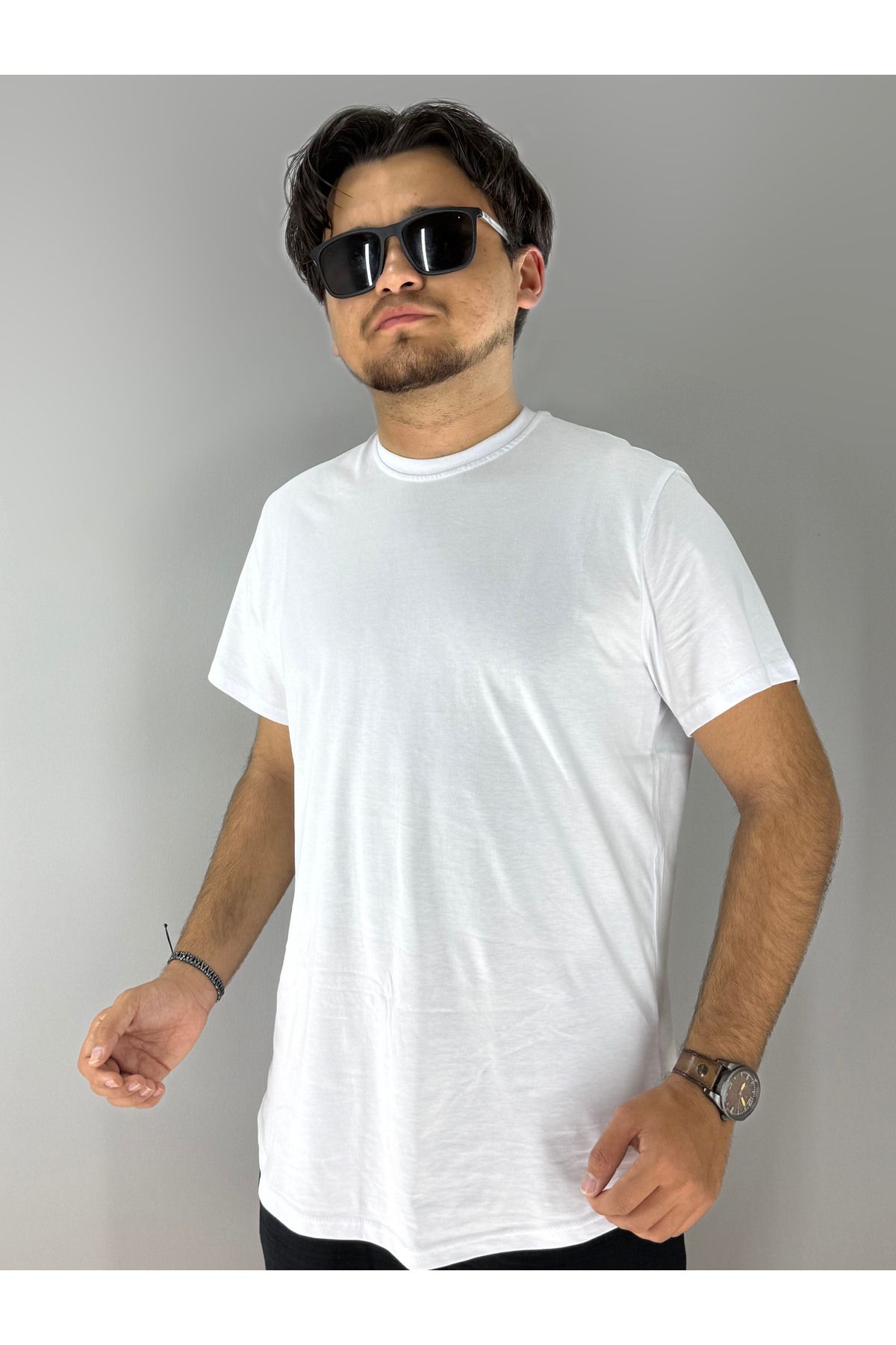 MARESHAL Basic Tunik Penye T-Shirt (Beyaz)