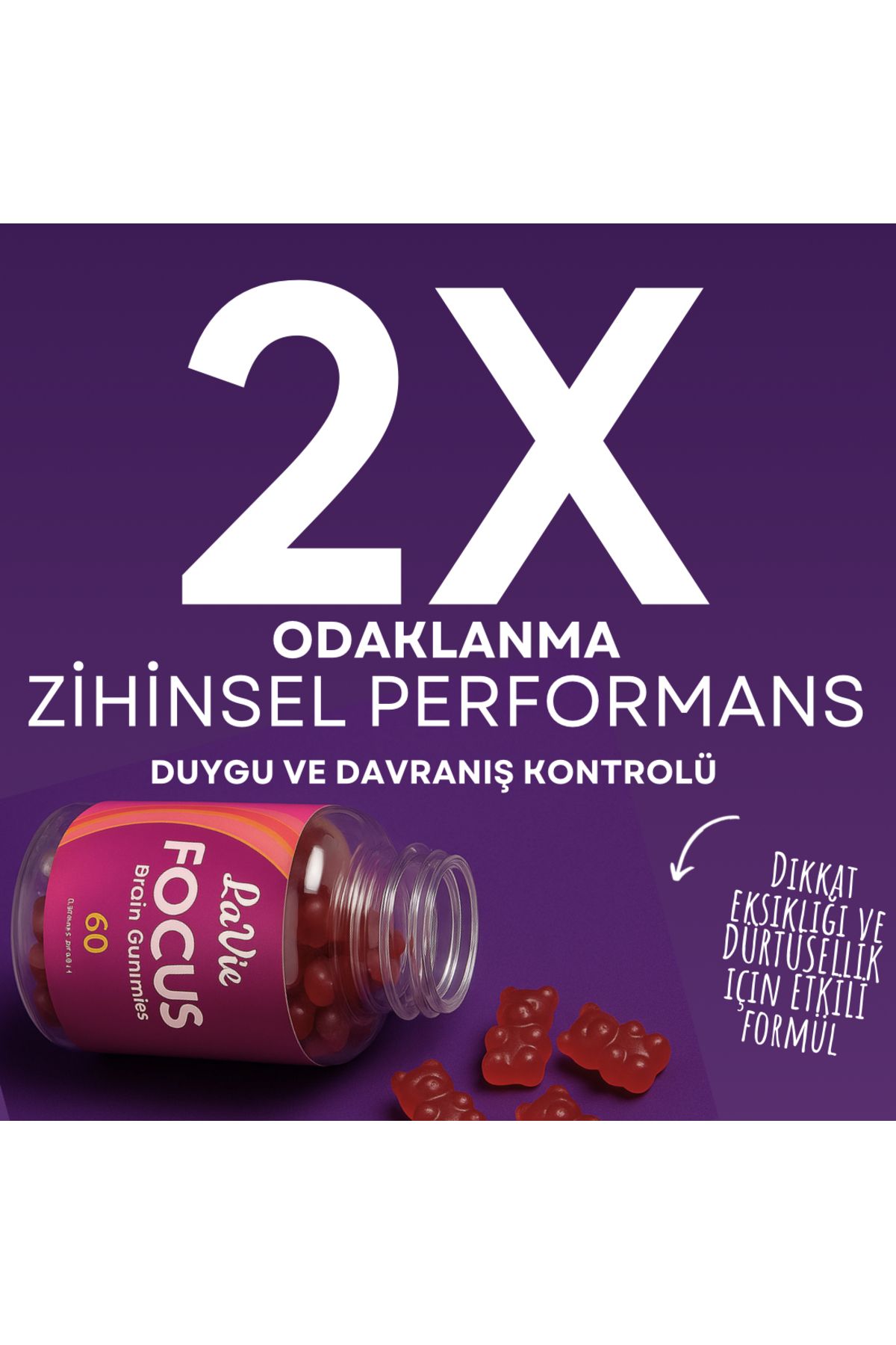 La Vie-Focus Magnesium Containing Silicon and Multivitamin Multivitamin Gummy for Intelligence and Brain Development 8