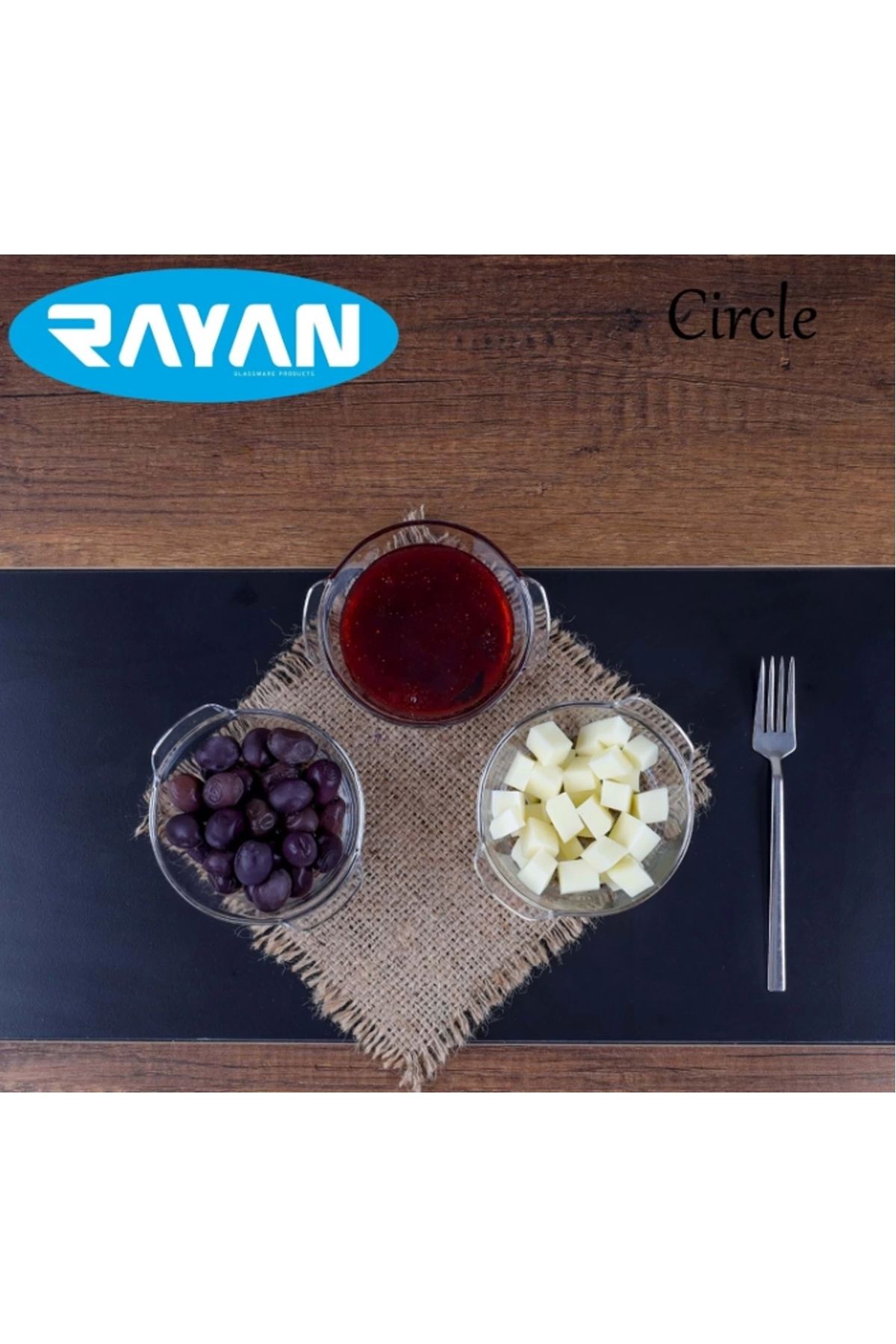 PRATİKOBA Rayan Circle Tekli Yuvarlak Cam Kahvaltılık