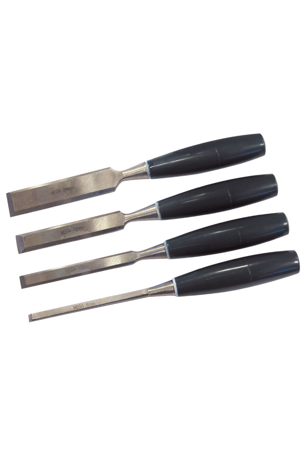 MEGA-Wooden Chisel Set With Plastic Handle - 4P. 1