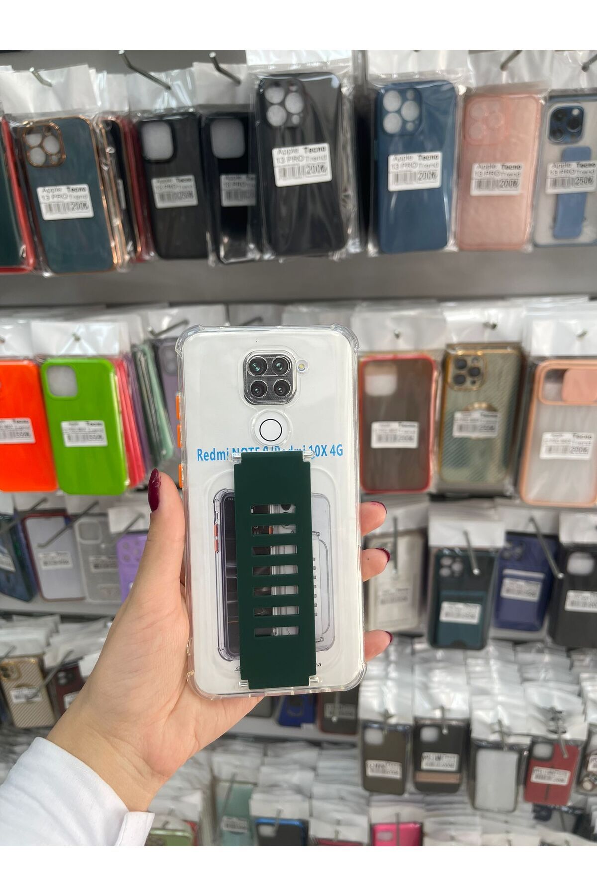 TECNOTREND xiaomi redmi note 9 uyumlu el tutamaçlı şeffaf silikon kılıf