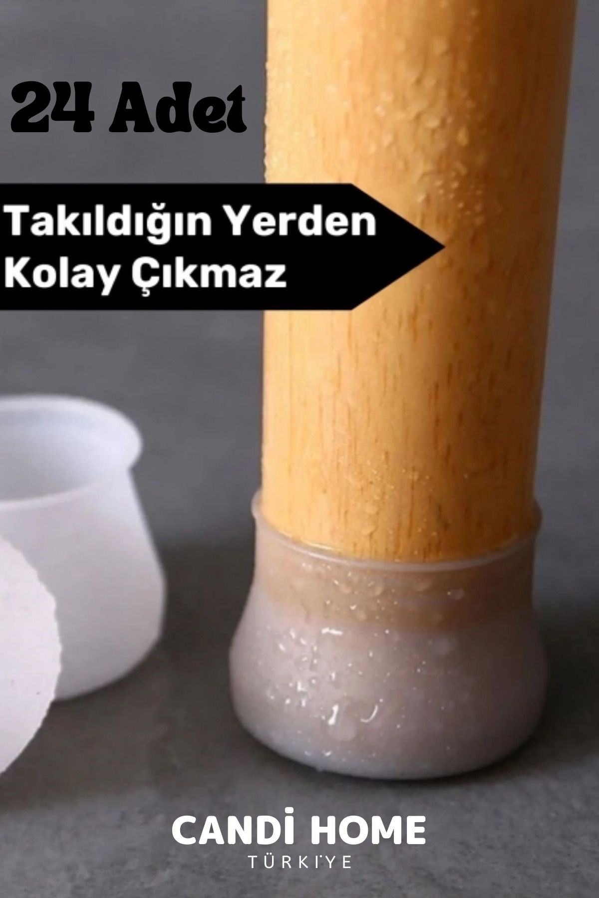 HOBİ CONDİ New Premium 24'lü Özel Seri Mobilya Masa Sandalye Zemin Koruyucu Silikon Pabuç Ayak Kılıf 24 Adet