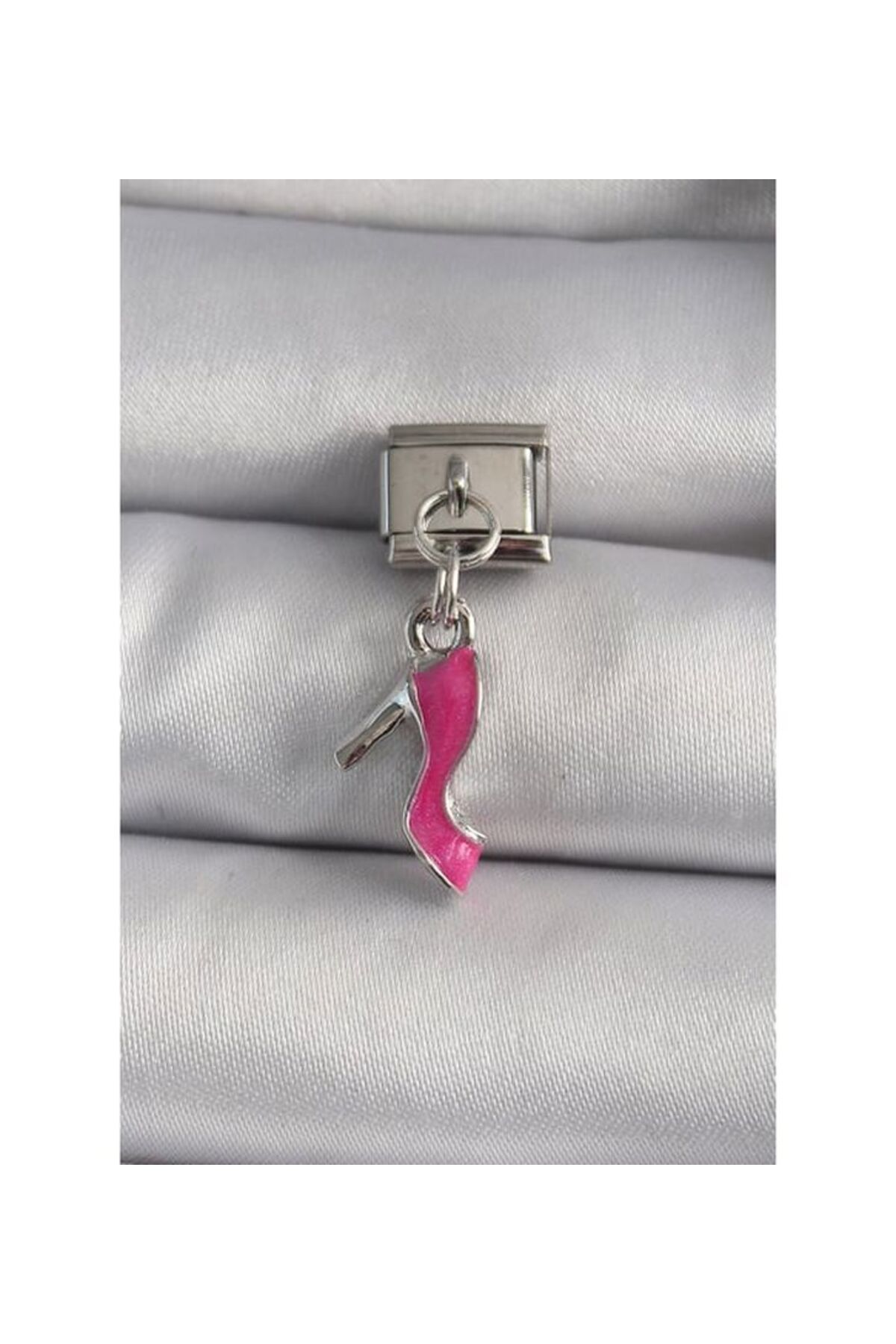 MSBTAKI Sallantı Pembe Topuklu Ayakkabı Model Nomination Charm