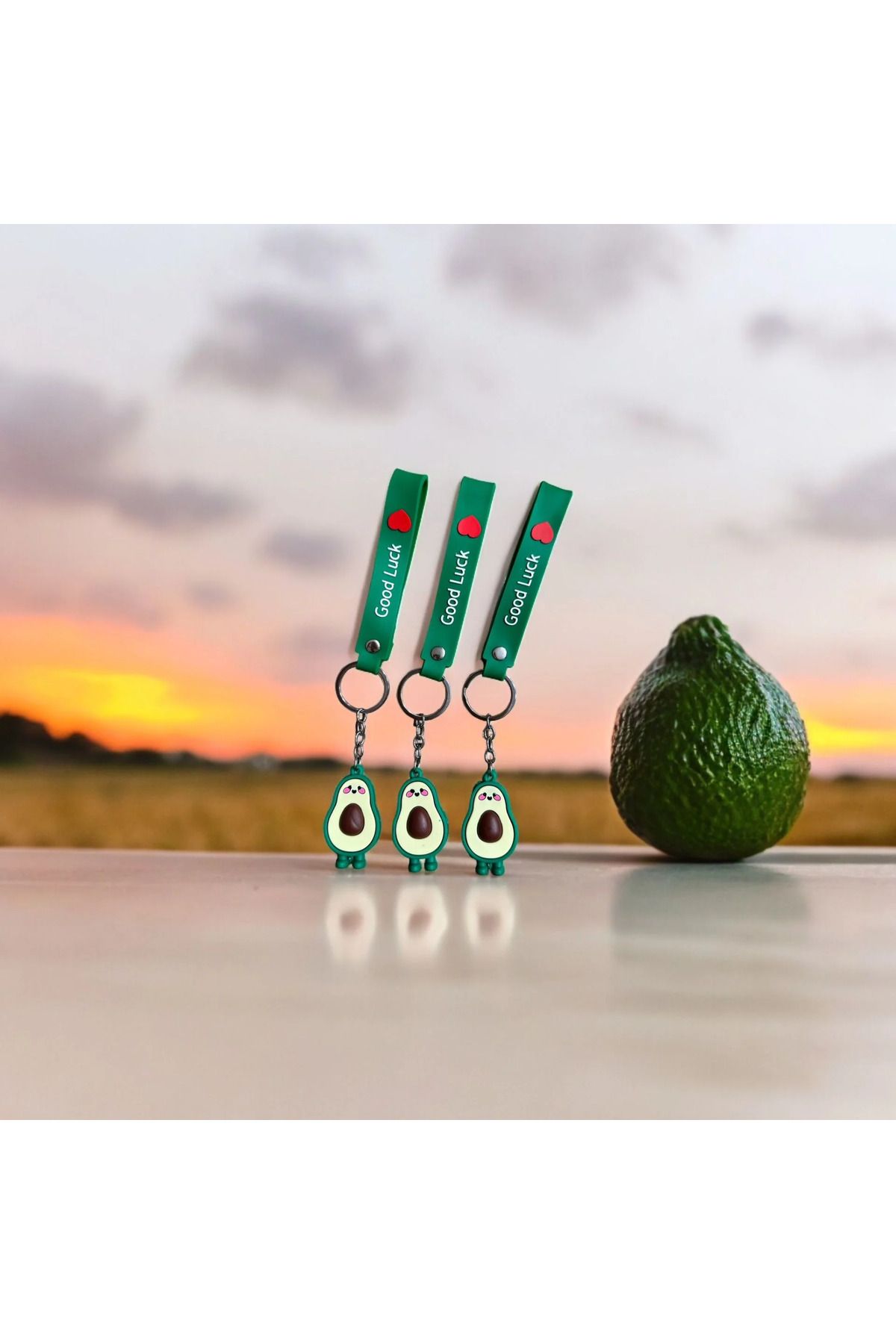 TAYEM Avokado Anahtarlık, Silikonlu 3d Anahtarlık Ve Çanta Aksesuarı