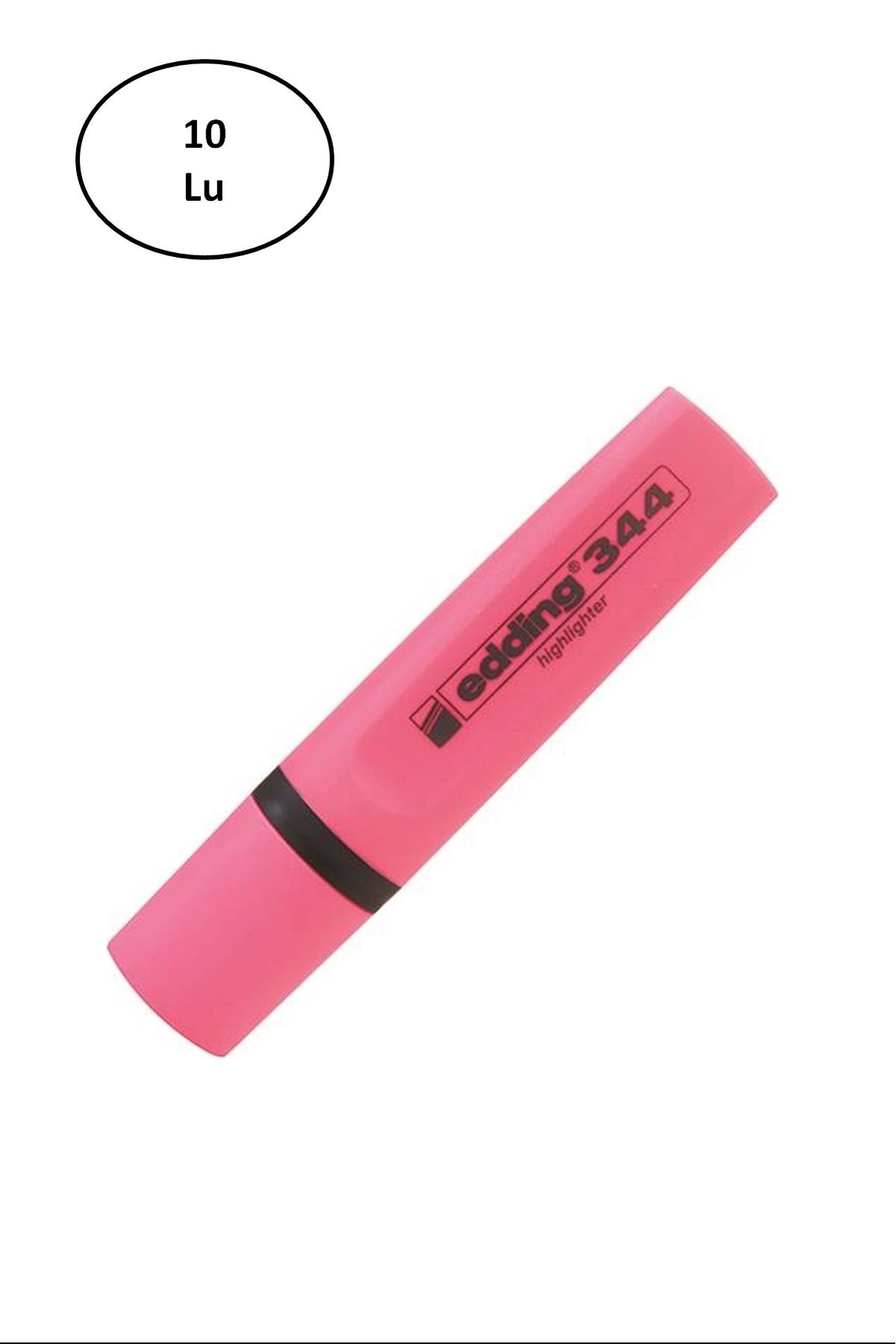 PRATİKOBA Eddıng Fosforlu Kalem E-344 Pembe 10'lu