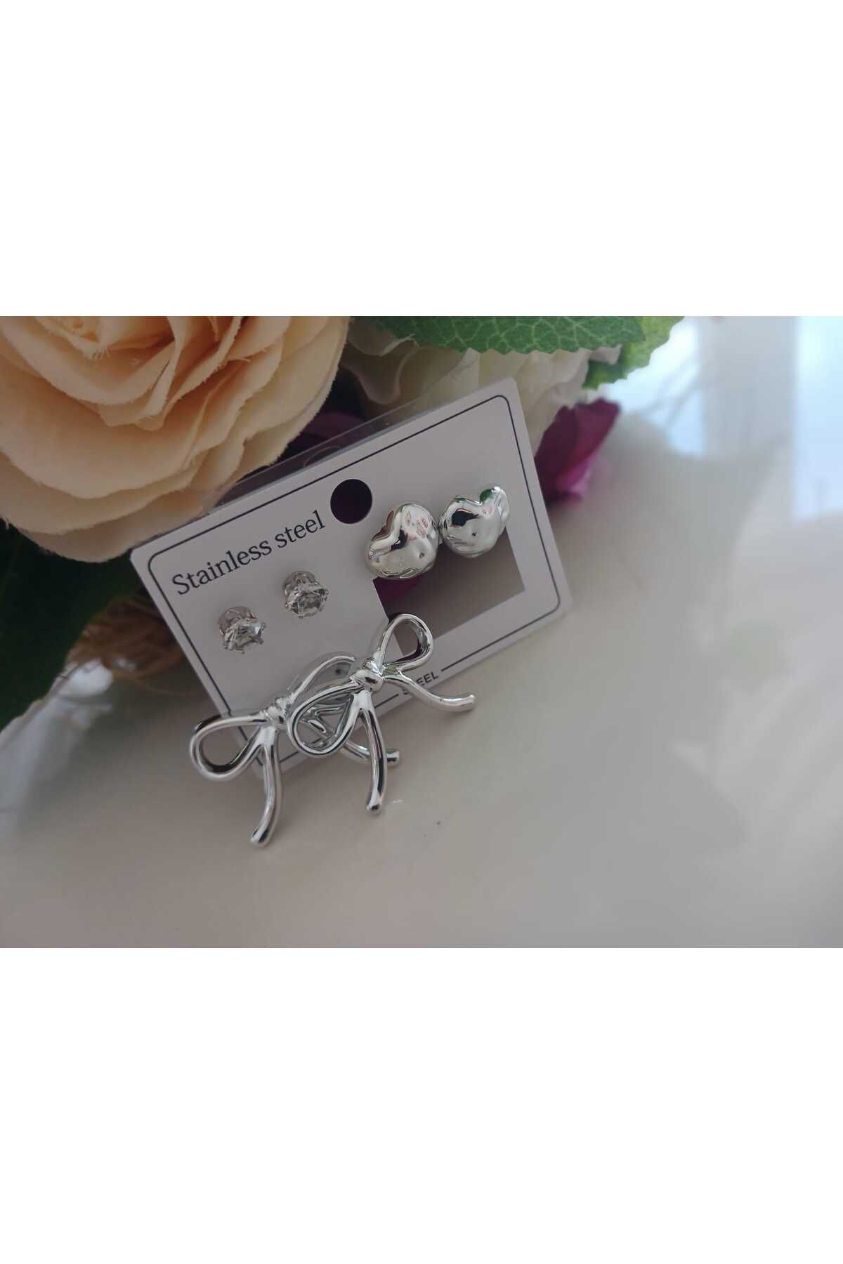 Jewerly Gümüş renk Çelik kupe