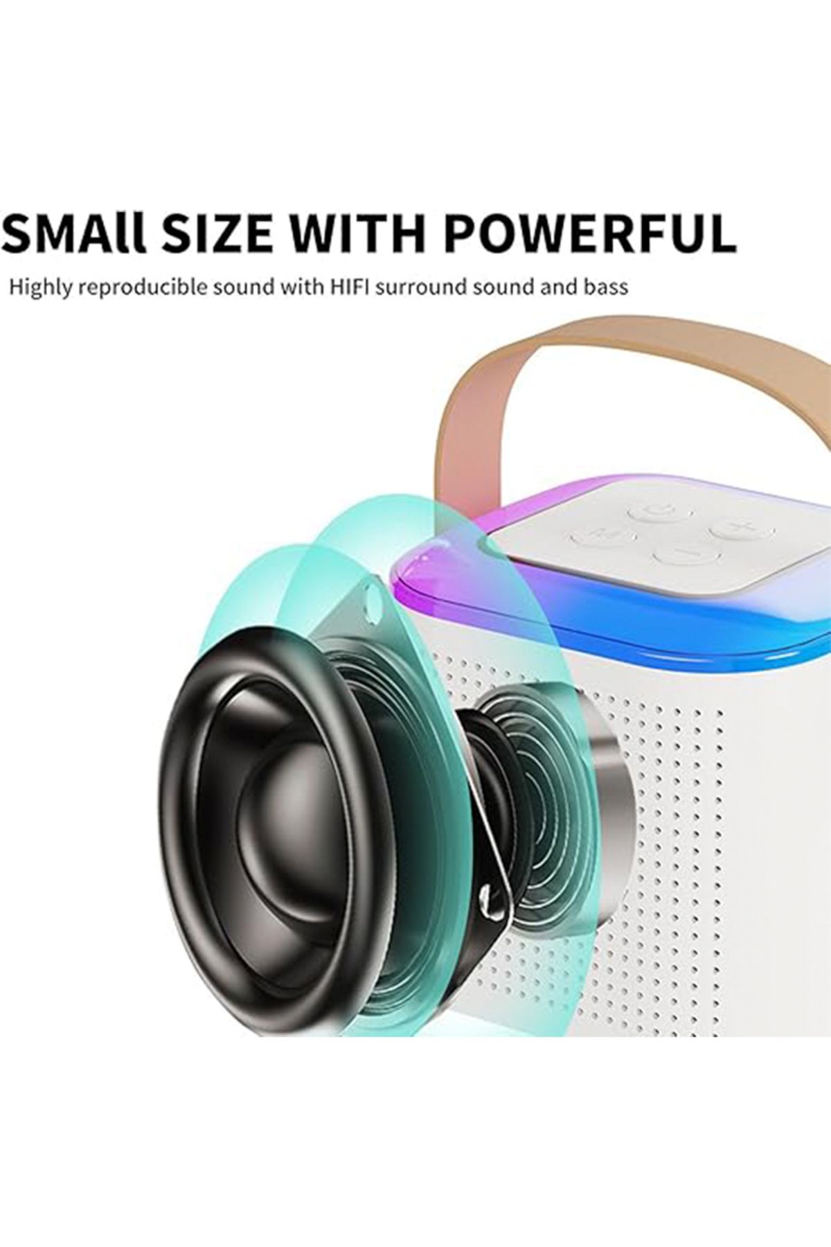 Generic-Mini Karaoke Machine with 2 Wireless Microphone, Portable Bluetooth Karaoke Speaker 2