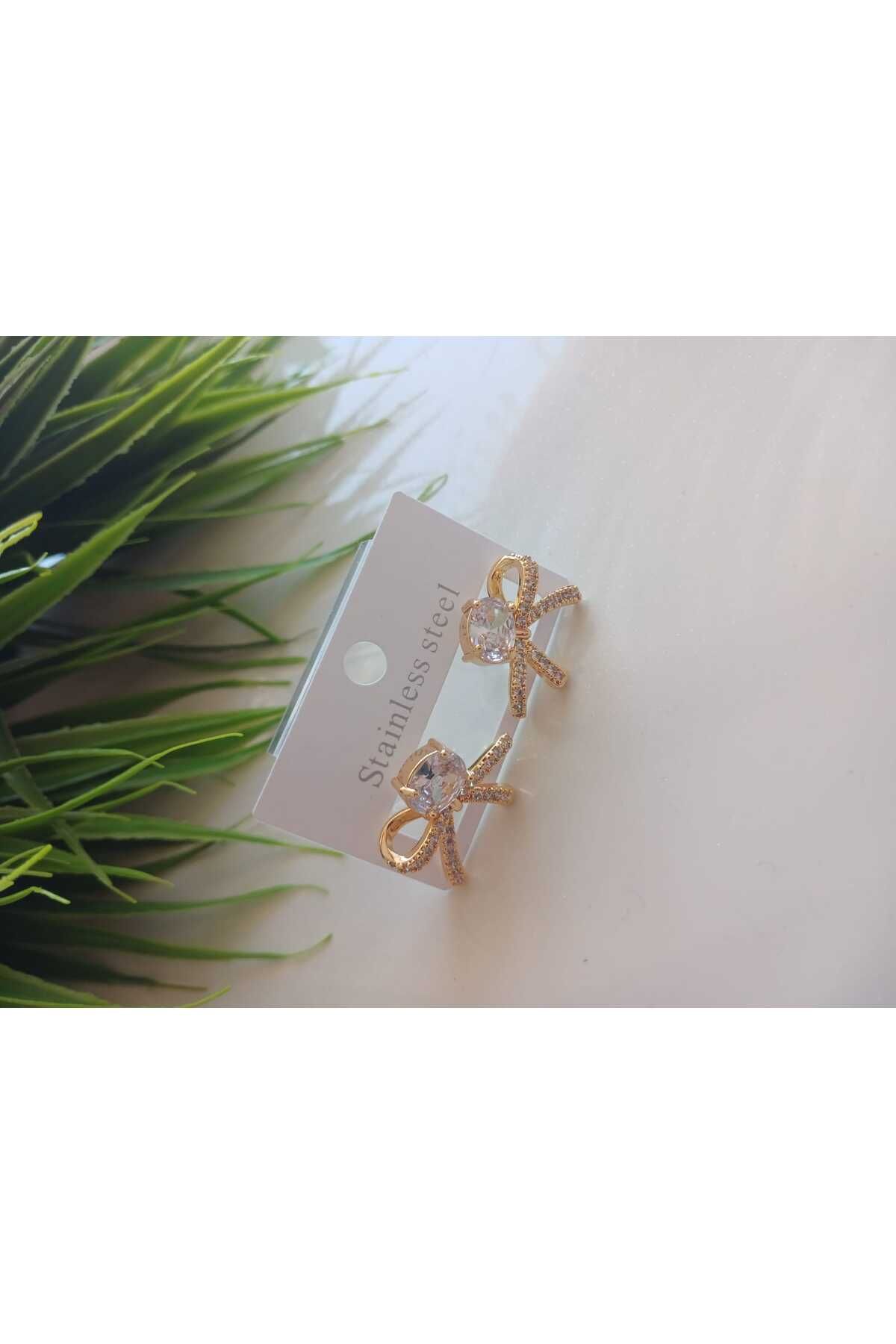 Jewerly Çelik tektaş küpe
