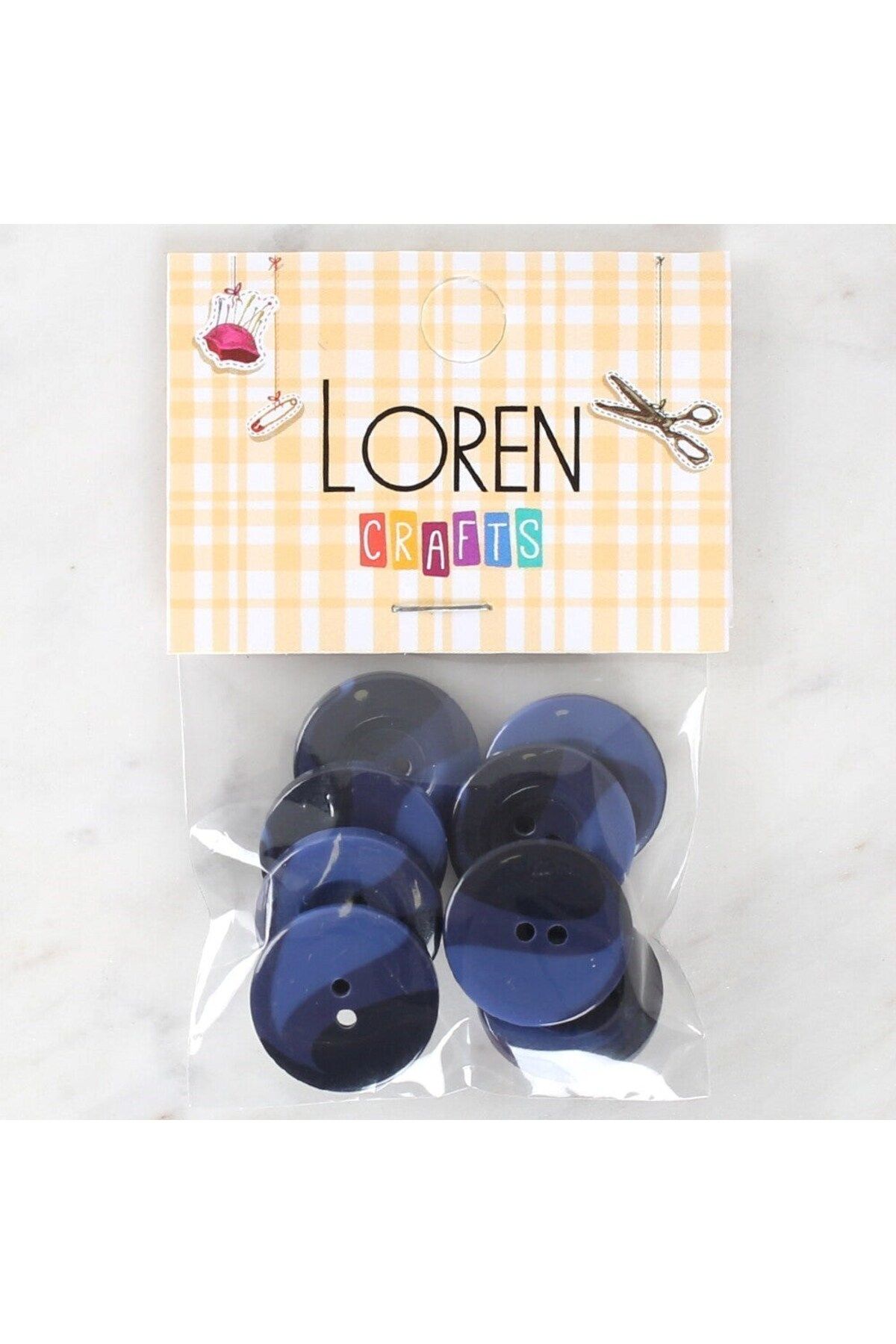 delta online Loren Crafts 8'li Düğme Mavi - 1141
