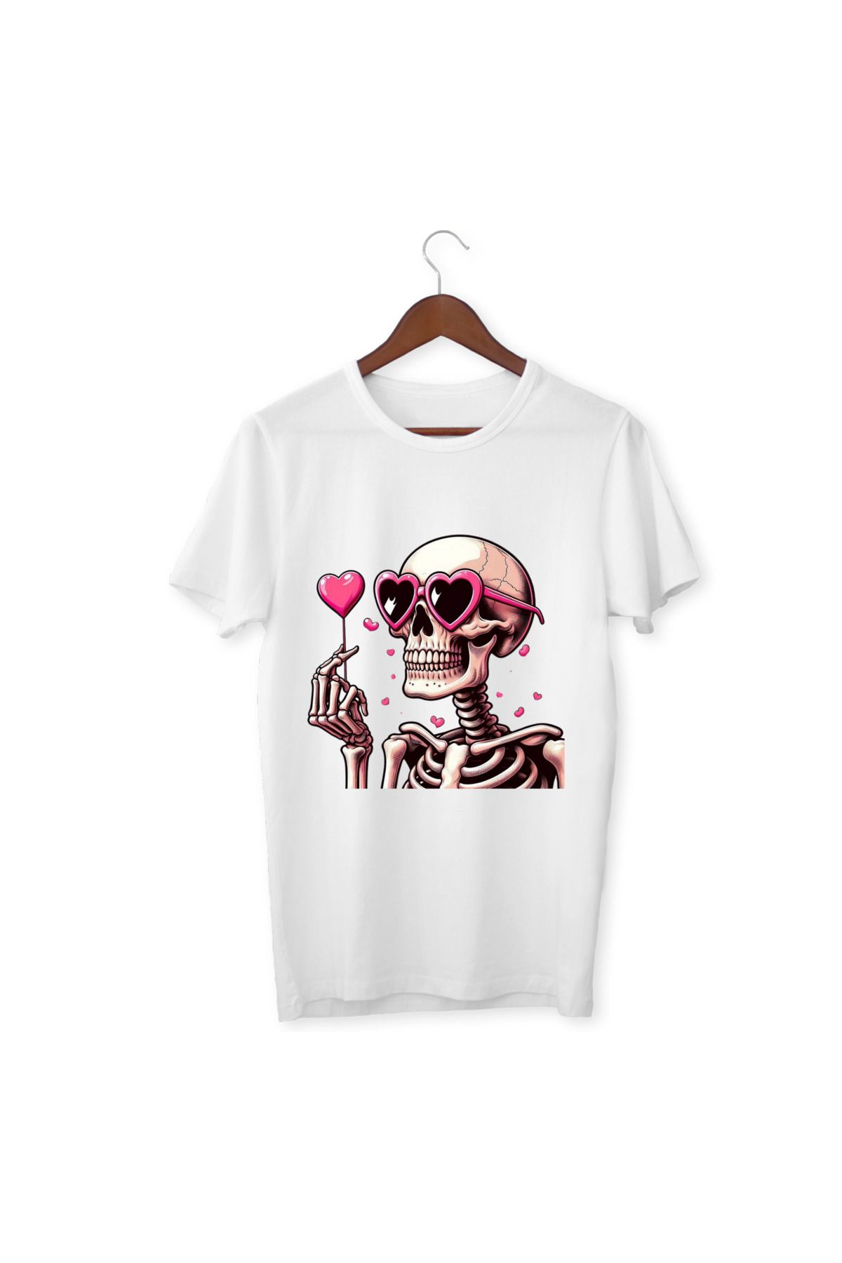 ALPŞAN TİCARET Kalpli Kuru Kafa Yetişkin Çocuk Tişört Kurukafa Çocuk Yetişkin T-shirt