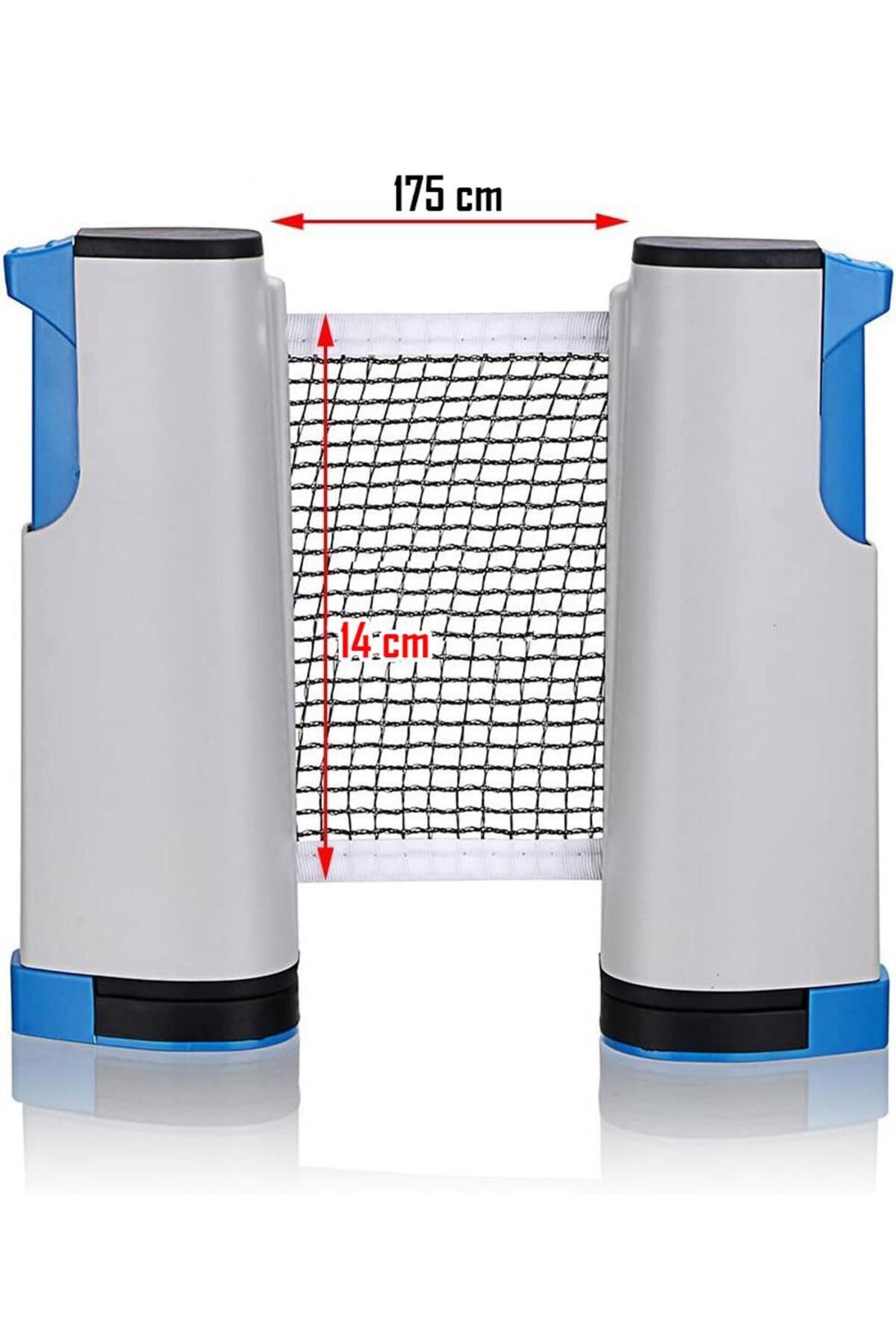 Telvesse-Set of 6 Table Tennis Net Racket Ball Set Automatic Tension Ping Pong Net Compatible with All Tables 8
