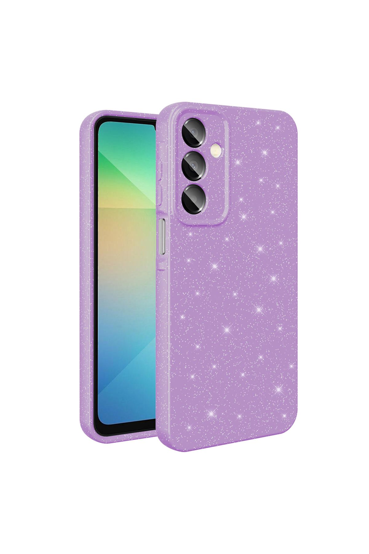 zore Samsung Galaxy A16 Kılıf Kamera Korumalı Simli Lüks Esnek Slikon Kotno Kapak