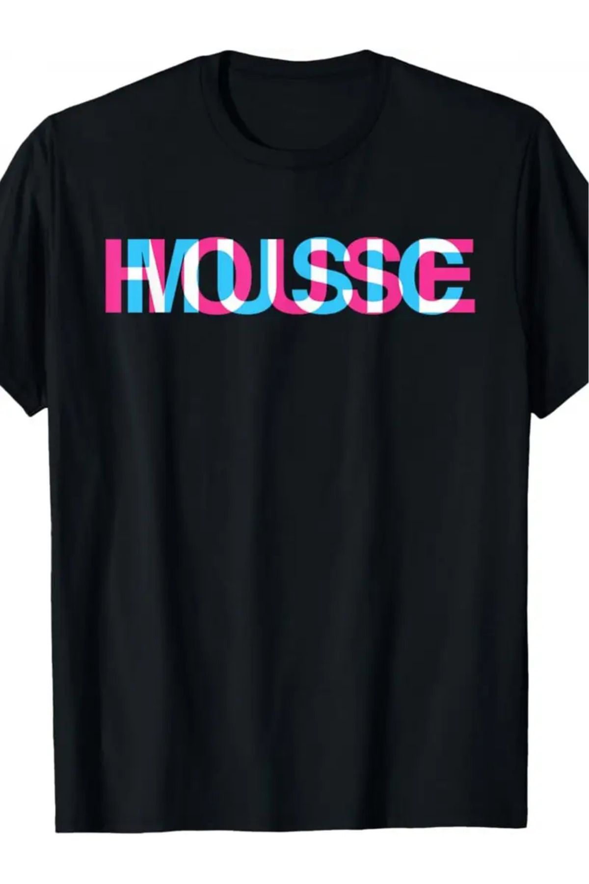 LUNAVISTA Music House Baskılı Bisiklet Yaka Kısa Kol T-shirt