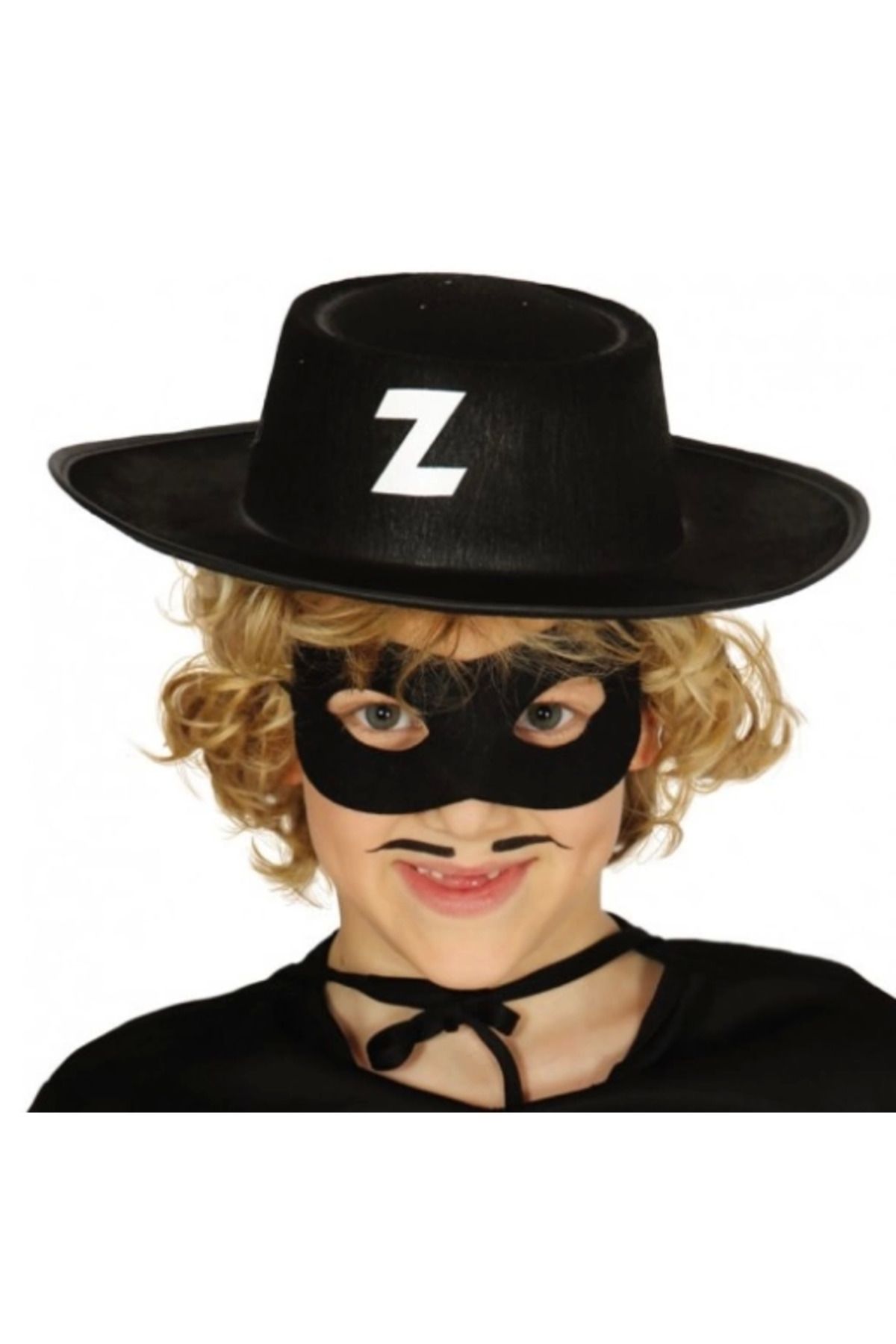 Modafiks Z Logolu Zorro Şapkası Ve Zorro Maskesi Çocuk Boy