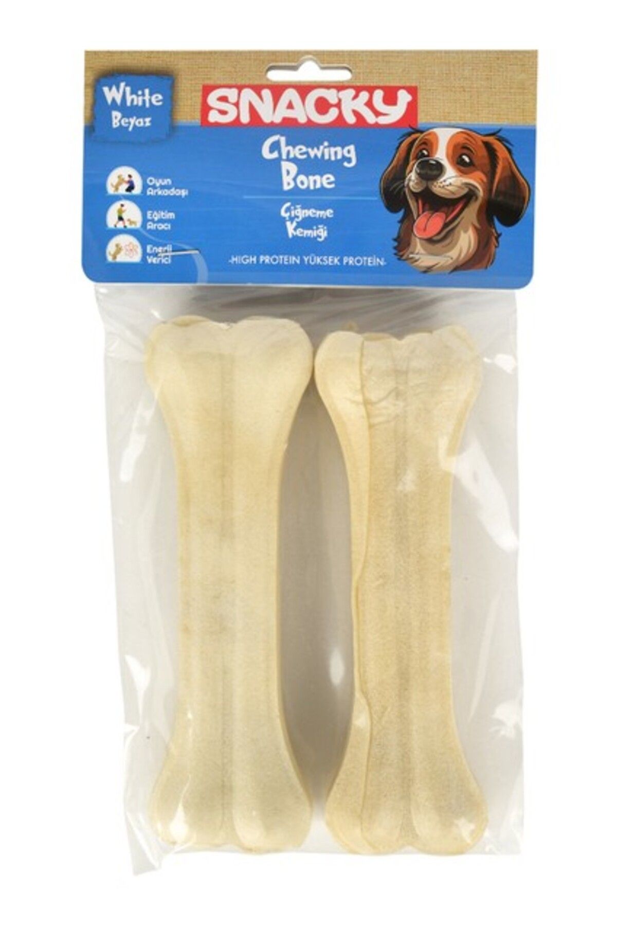 Orqinel Snacky Beyaz Köpek Çiğneme Kemiği 15 cm 2li