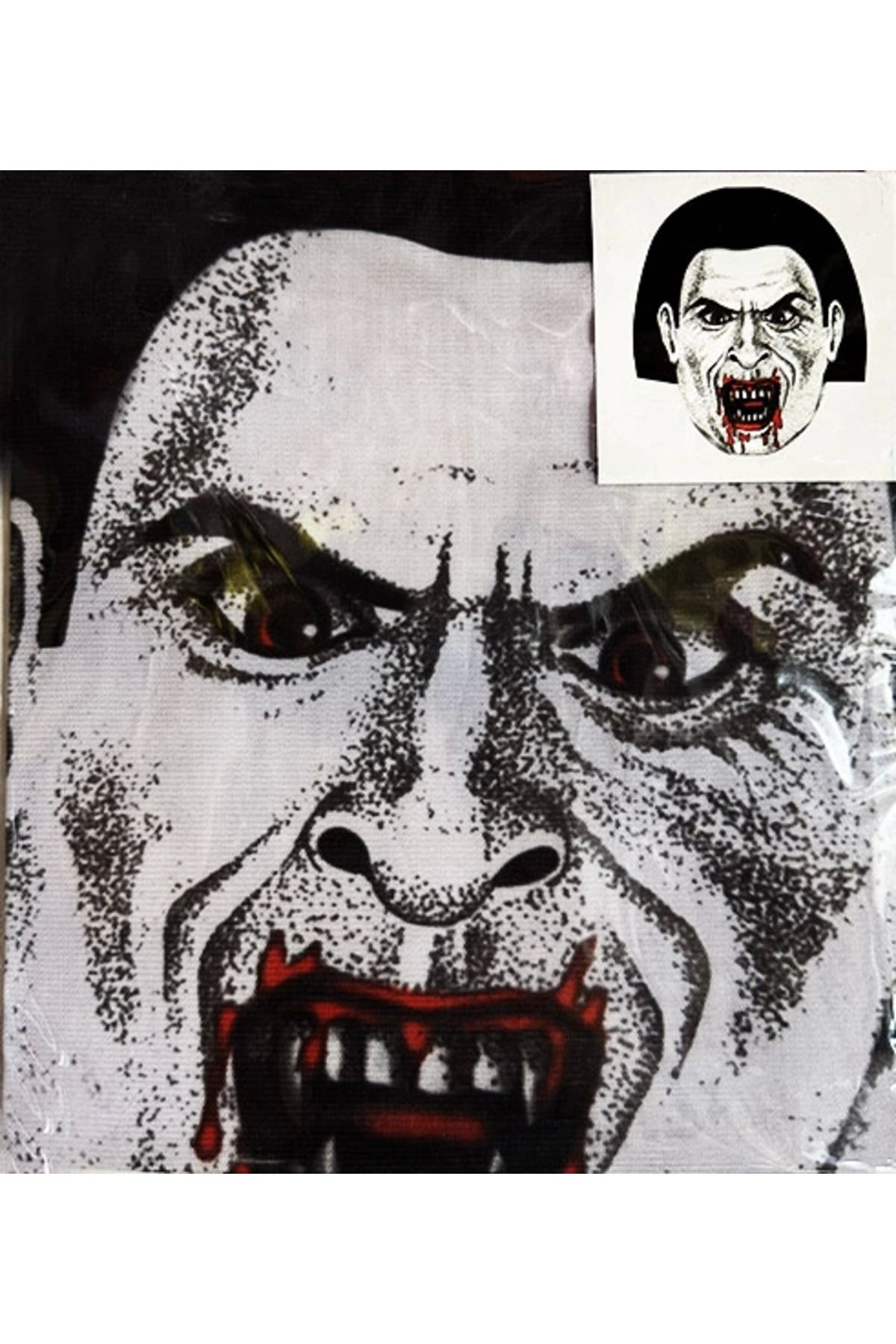 Modafiks Yüze Yapışan Kafaya Tam Geçmeli Streç Kanlı Vampir Maske Bez Maske Model 2-2