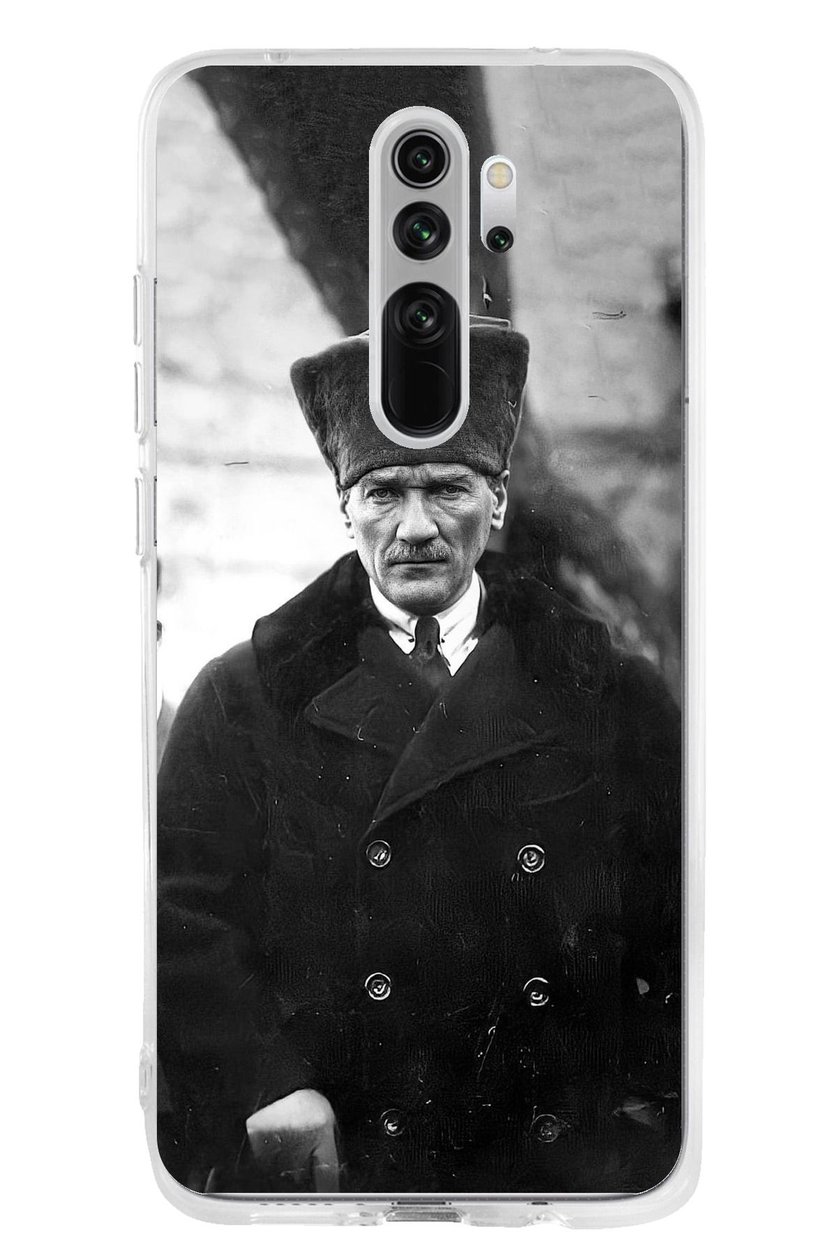 TechTree Redmi Note 8 Pro Uyumlu Mustafa Kemal Atatürk Portre Şeffaf Silikon Kılıf