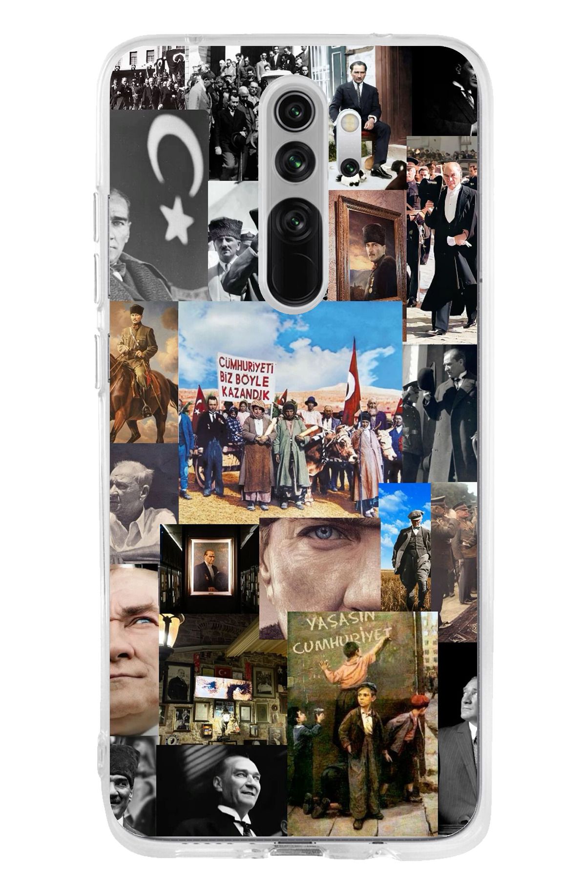TechTree Redmi Note 8 Pro Uyumlu Atatürk Cumhuriyet Şeffaf Silikon Kılıf