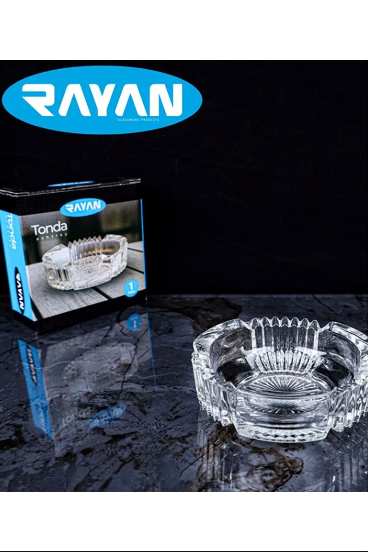 PRATİKOBA Tonda Cam Yuvalak Küllük Royaleks-RYGG016