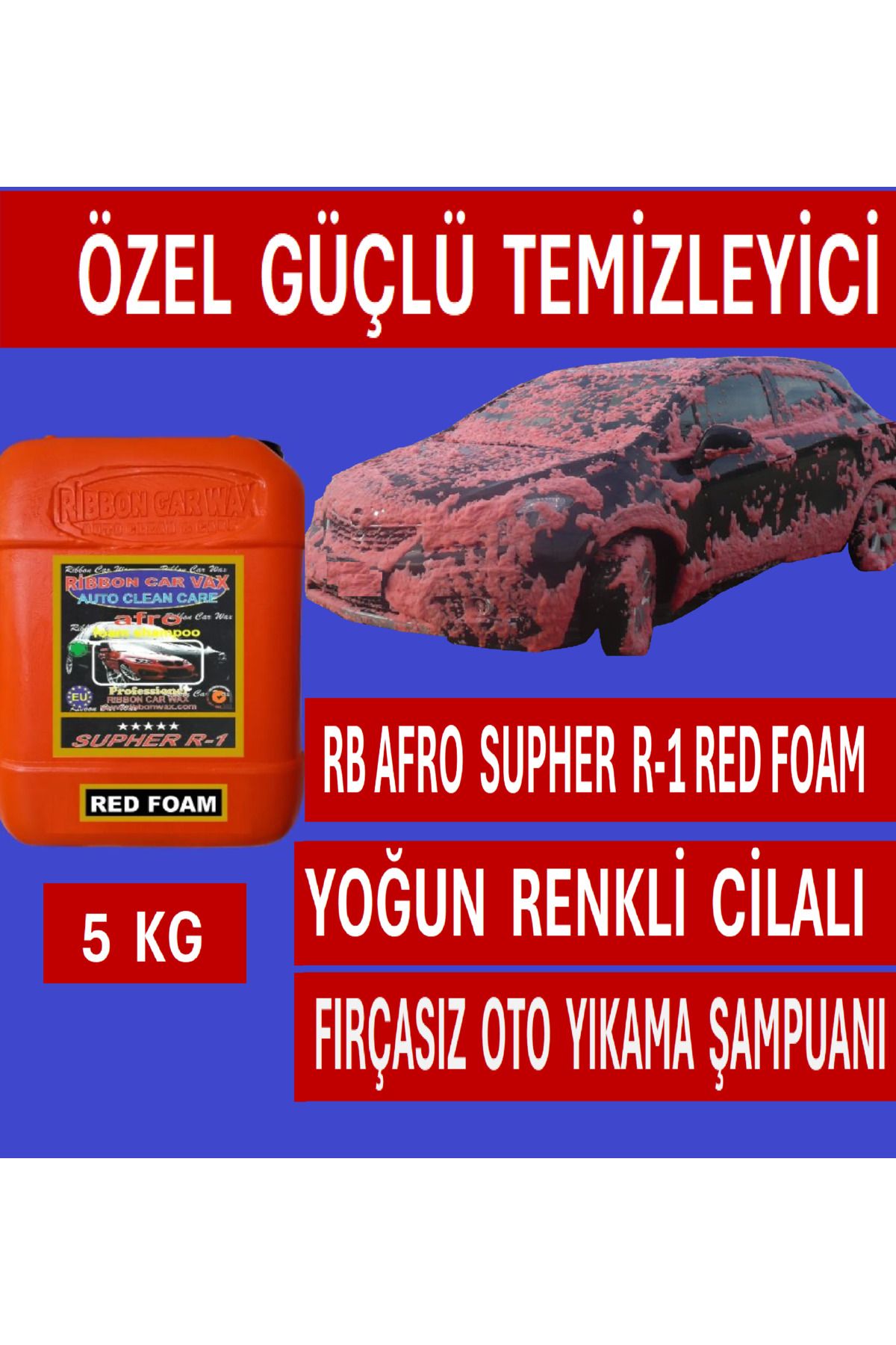 SOFT Rb Afro Supher R-1 ( Fırçasız Cilalı Renkli Oyo Yıkama Şamuanı Özel Güçlü Temizleyici) Kırmızı Köpük