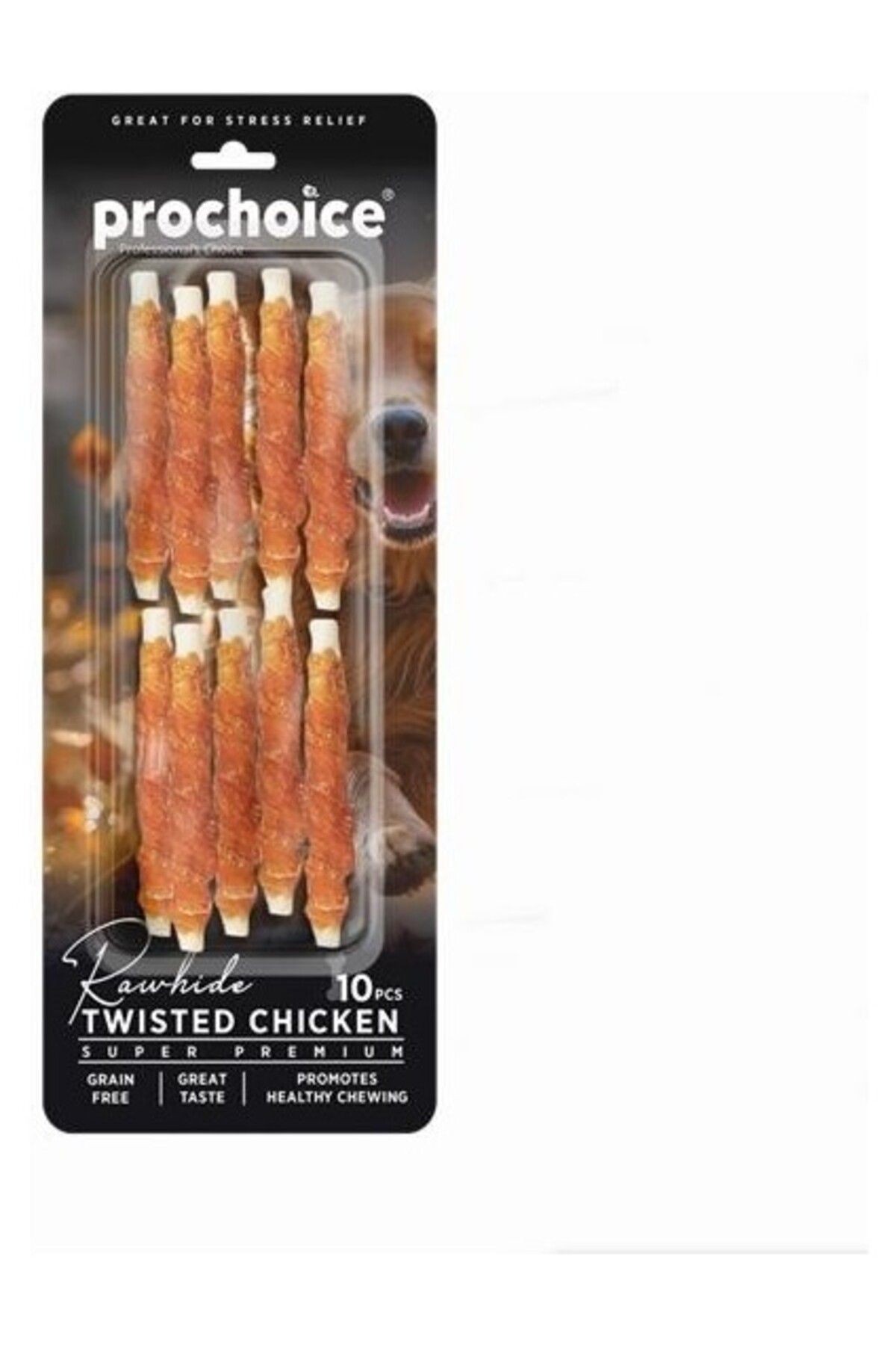 Orqinel ‎Prochoice Prochoice Twisted Chicken, Köpekler İçin Ördek Derili Burgu Ödül Çubuğu 10 Parça