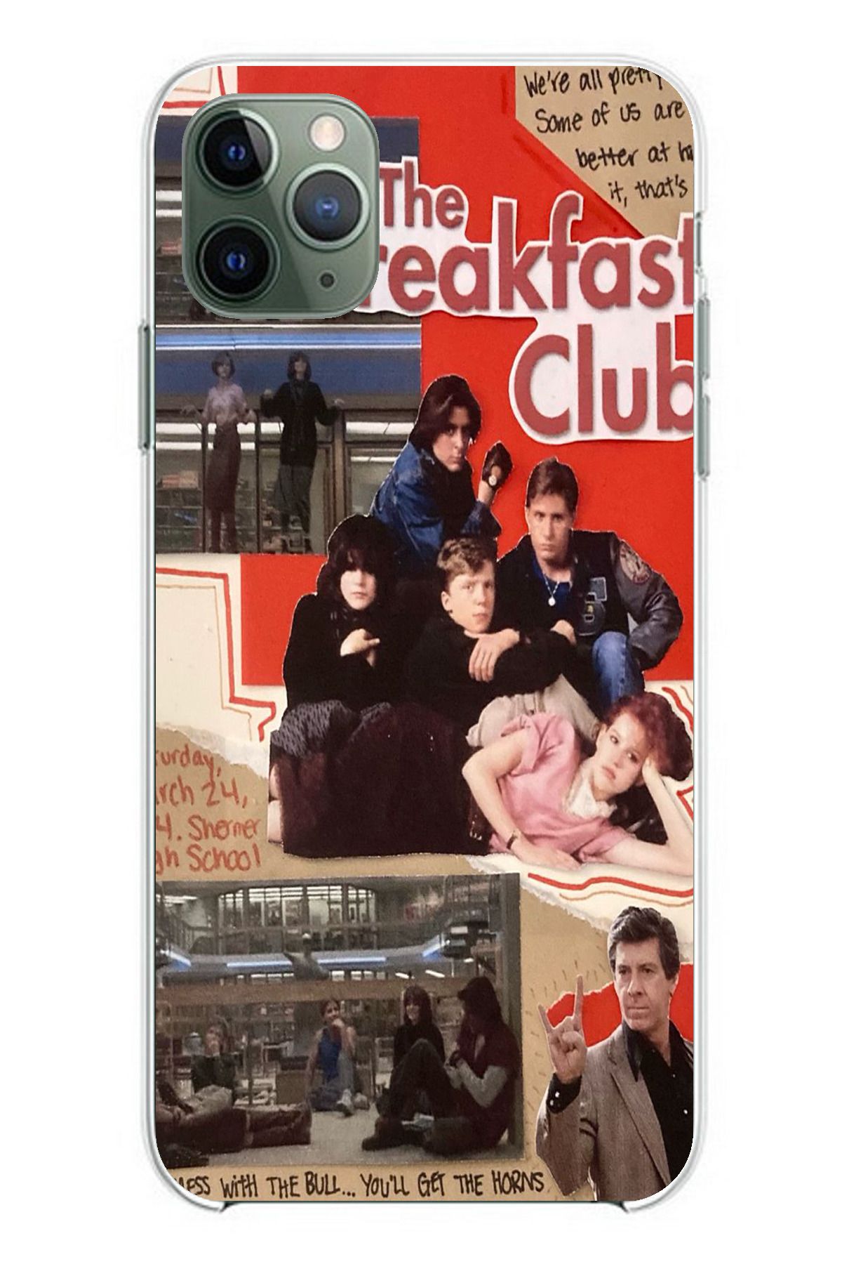 TechTree iPhone 11 PRO Uyumlu Kahvaltı Kulübü - The Breakfast Club Tasarımlı Şeffaf Silikon Kılıf