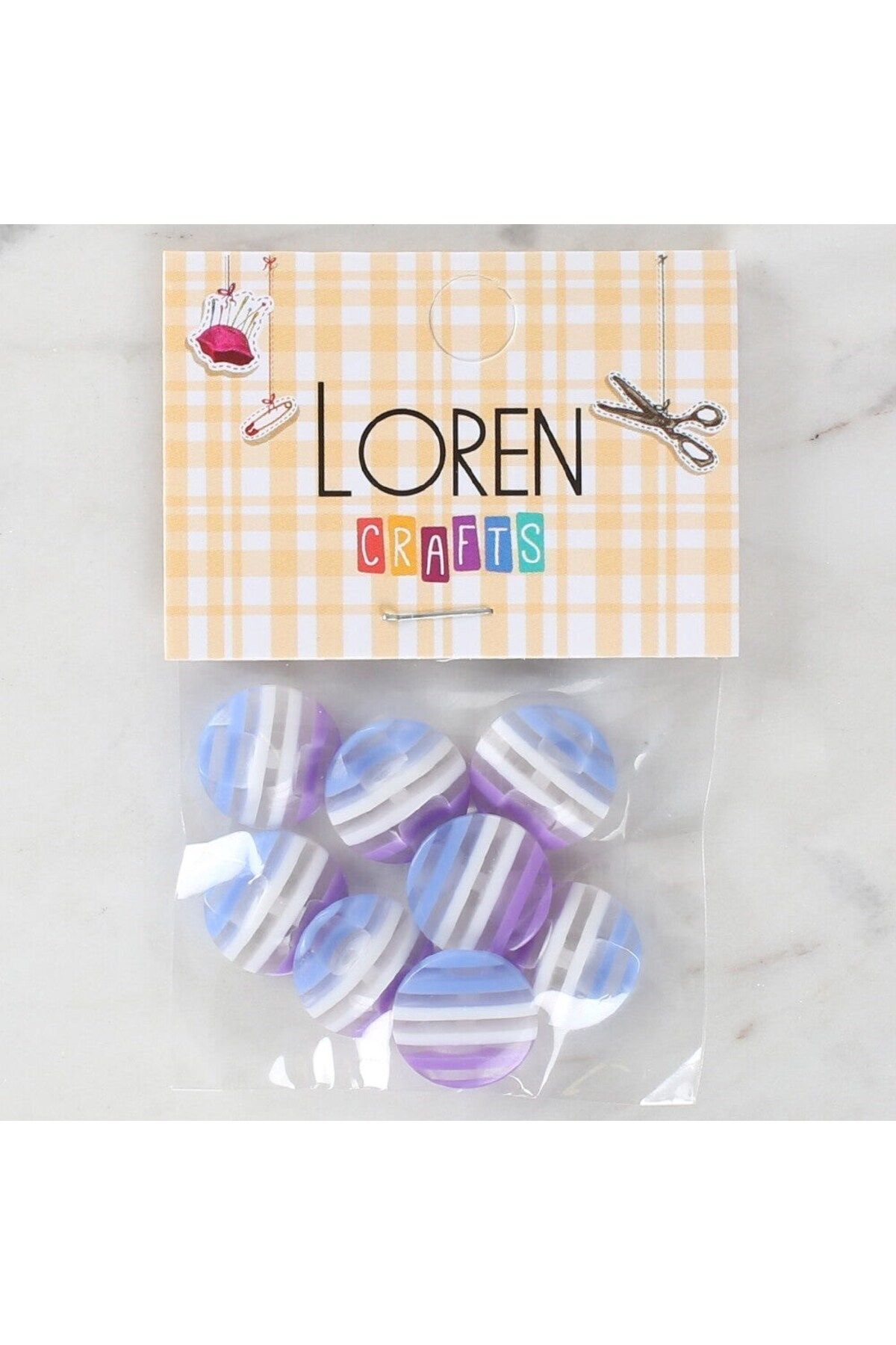 delta online Loren Crafts 8'li Desenli Düğme - 1092