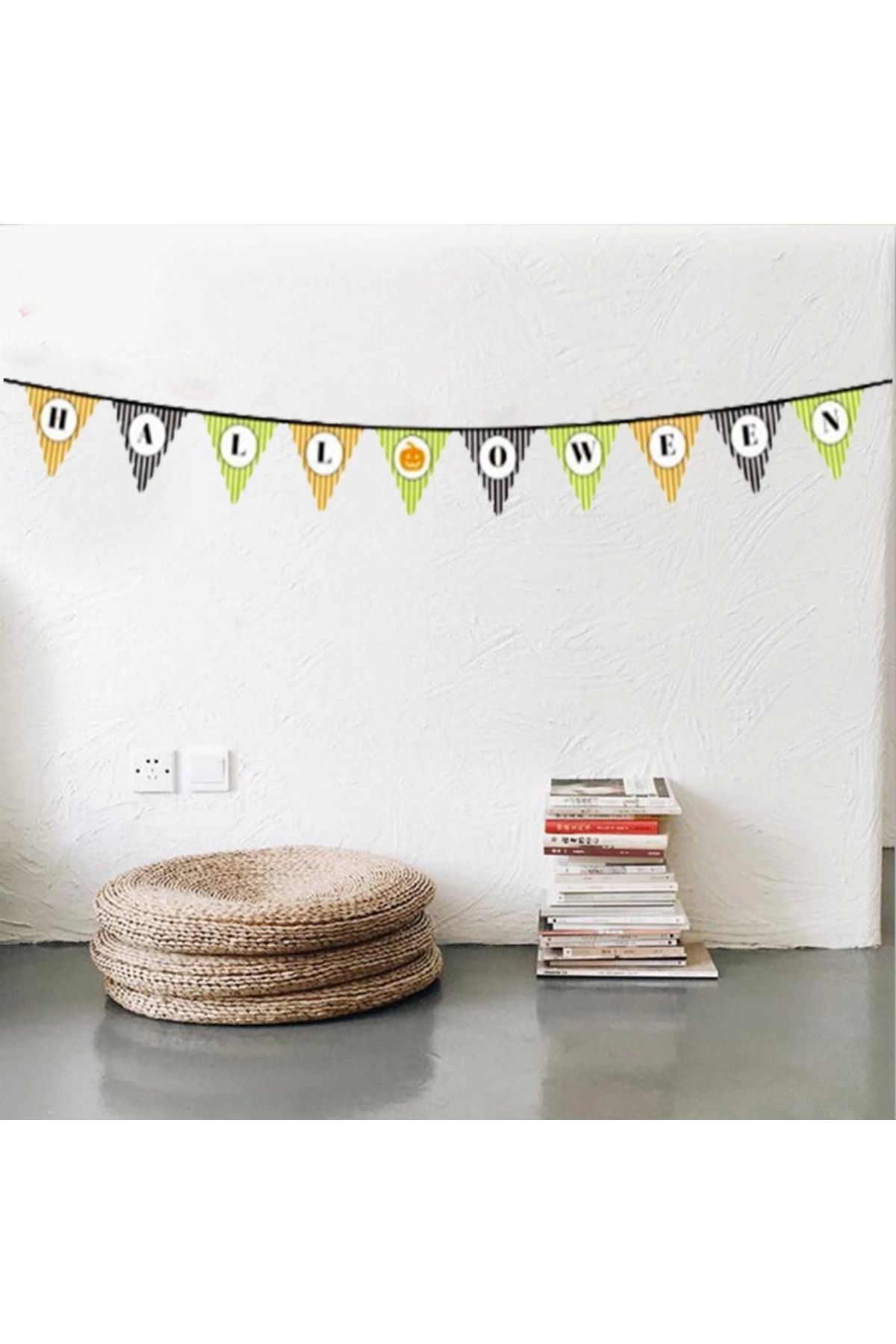 Modafiks Cadılar Bayramı Kabak Temalı Halloween Yazılı Banner Süs Flama 3 Metre