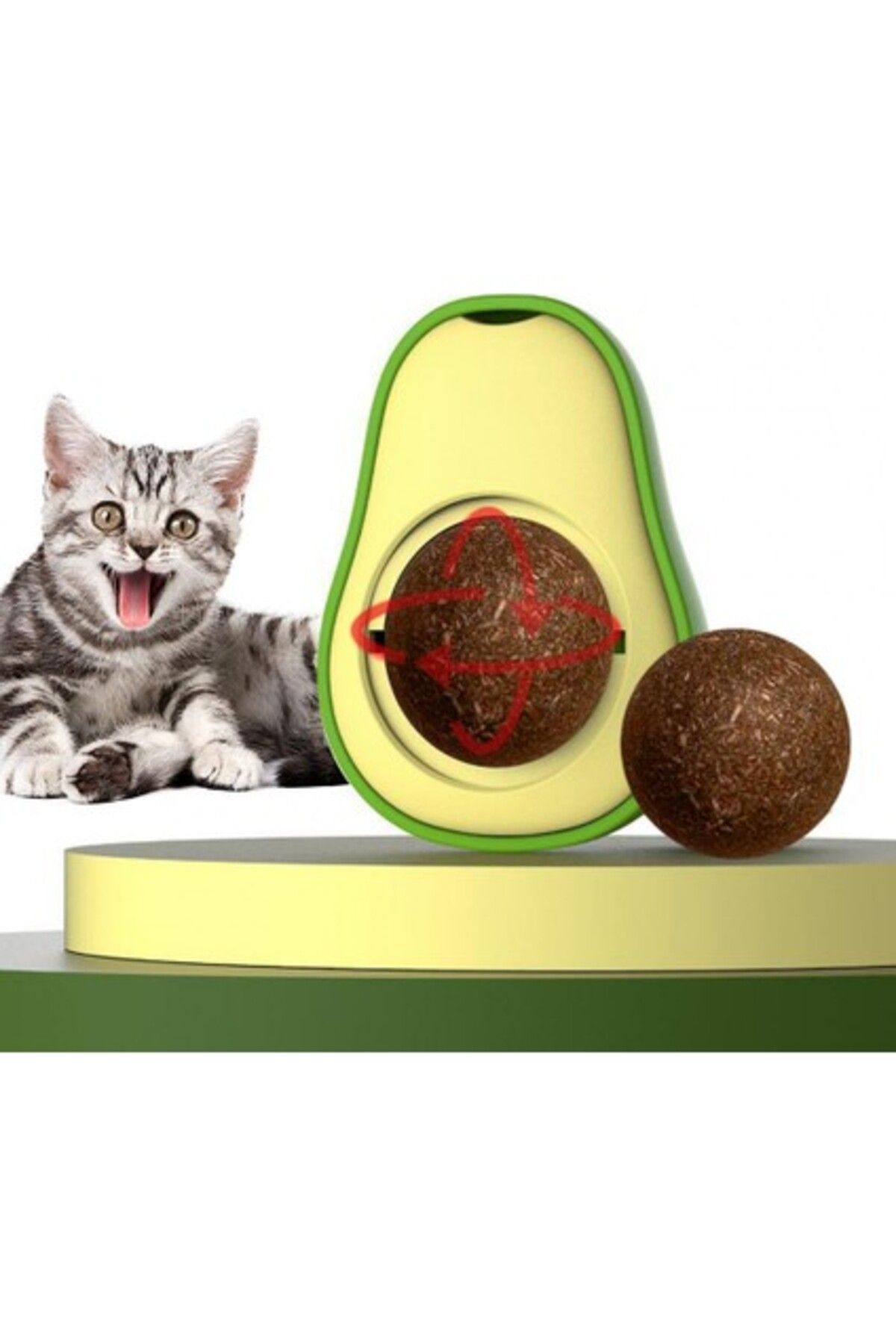 Orqinel What For Evcil Dostum Için Avokado Dönen Kedi Nanesi Cat Mint Oyun Topu Doğal Catnipli Kedi Oyuncağı