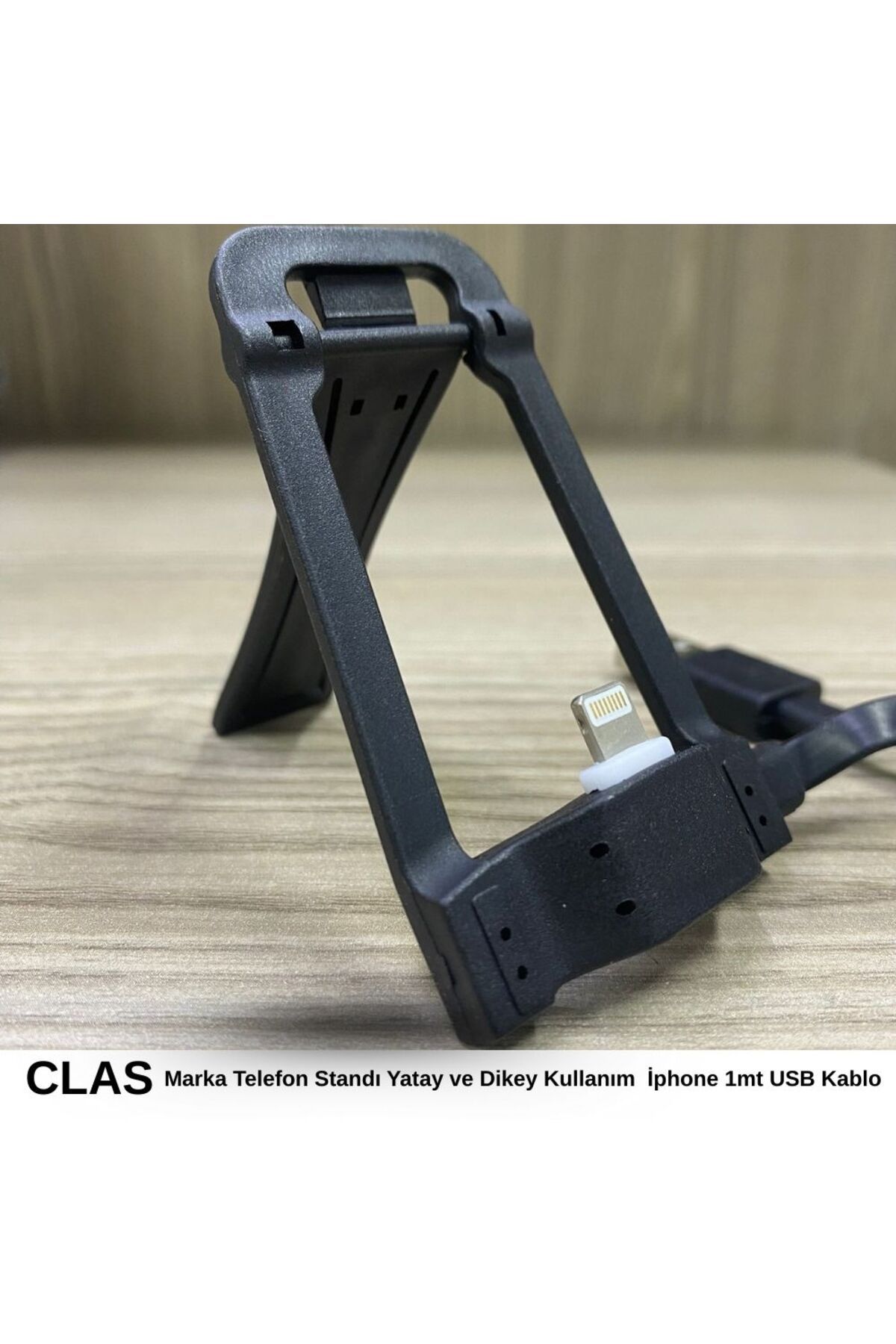 CLAS Standlı Iphone USB Şarj Data Kablosu 1mt