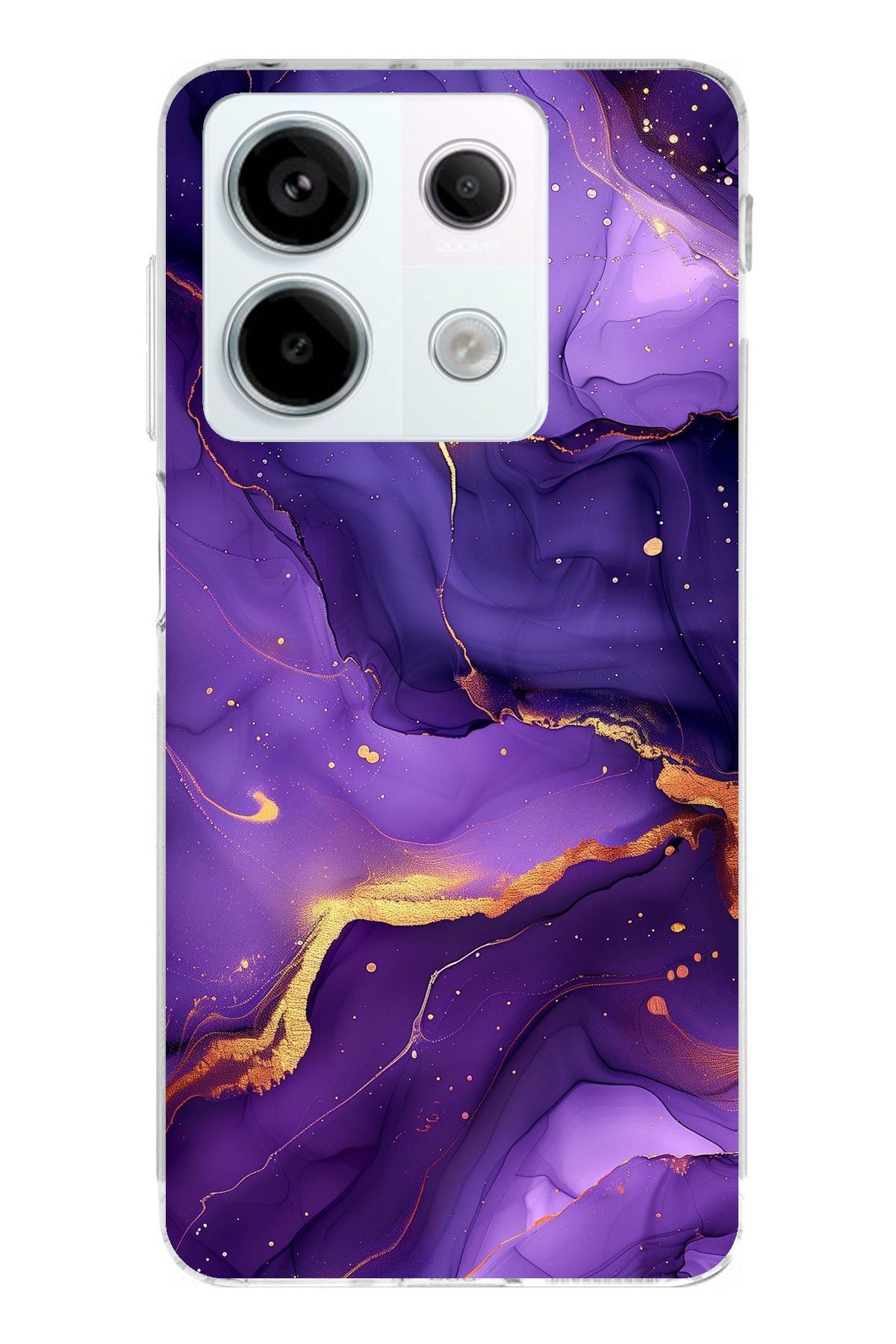 TechTree Redmi Note 13 PRO 5G Uyumlu Ametist Taşı Mor Mermer Şeffaf Silikon Kılıf