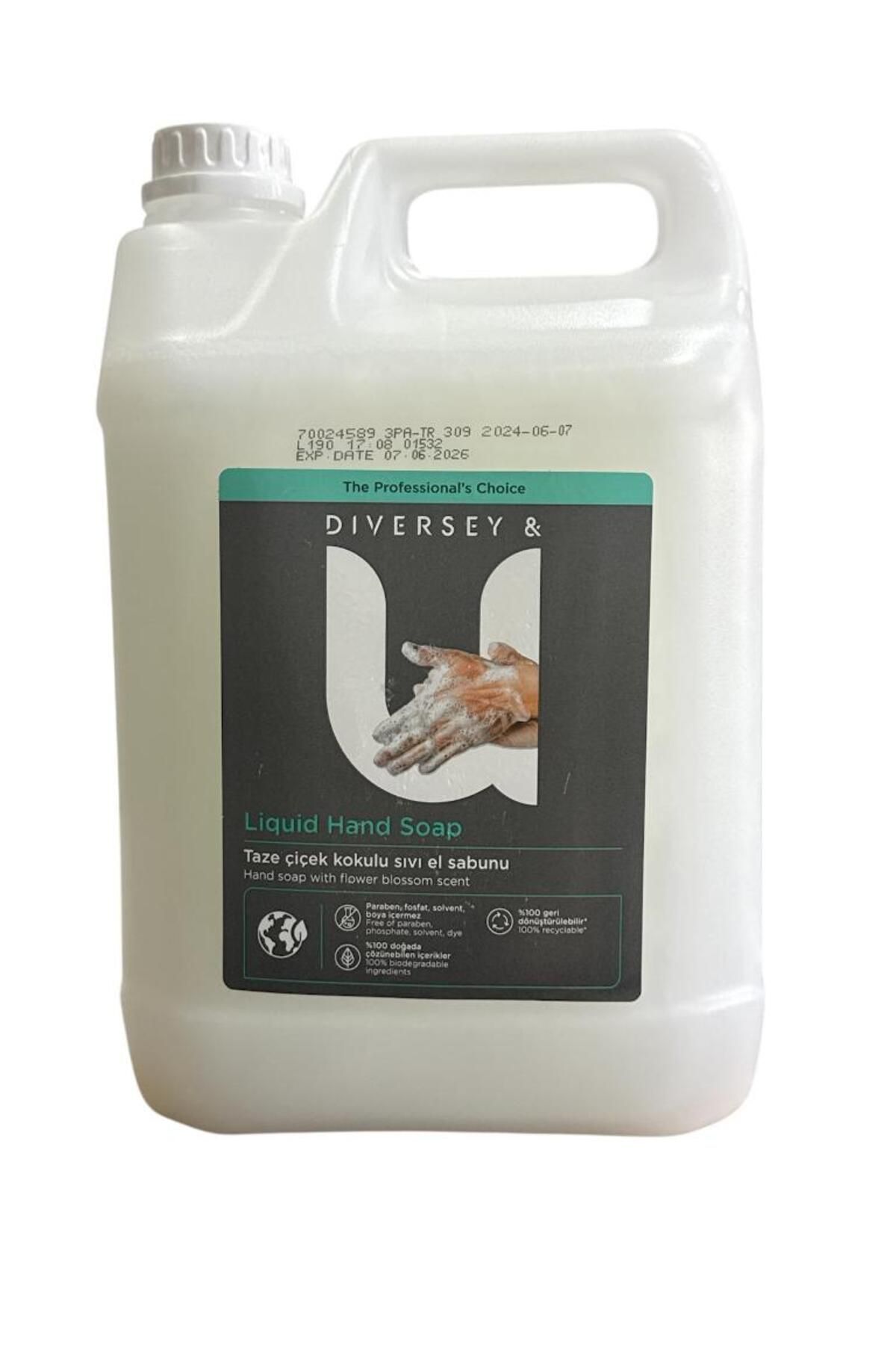 Diversey Taze Çiçek Kokulu Sıvı El Sabunu / Liquid Hand Soap