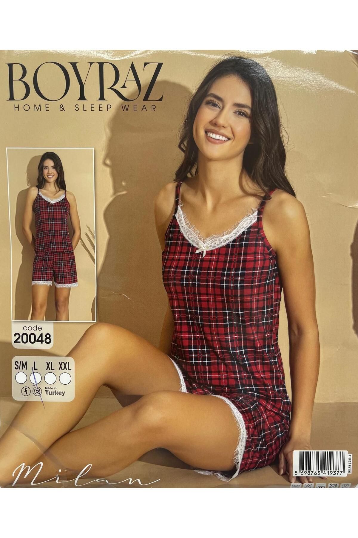 BOYRAZ KIRMIZI EKOSELI KADIN PİJAMA