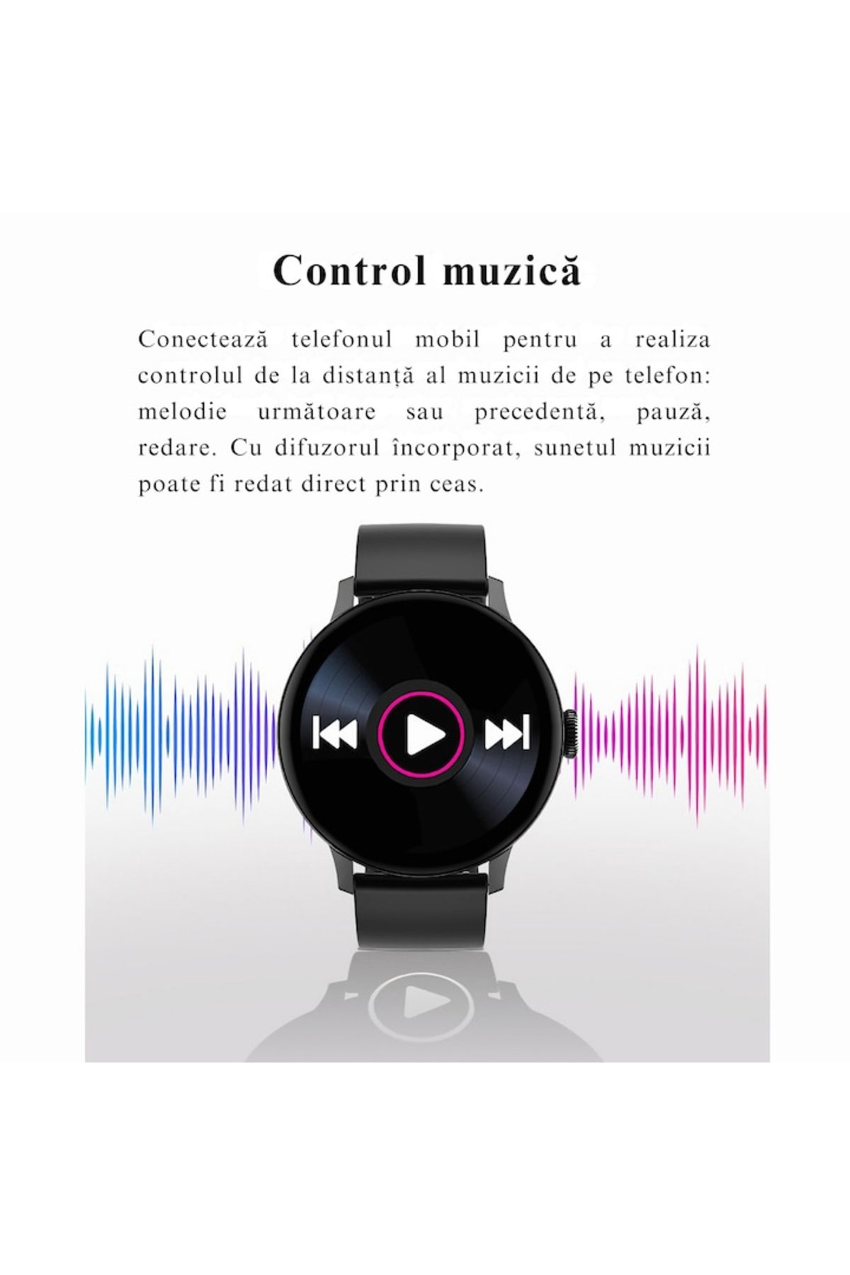 varioshop-Ceas Smartwatch VarioShop®, Monitorizare Ritm Cardiac, Tensiune Arteriala, Multisport, Compatibil A 9