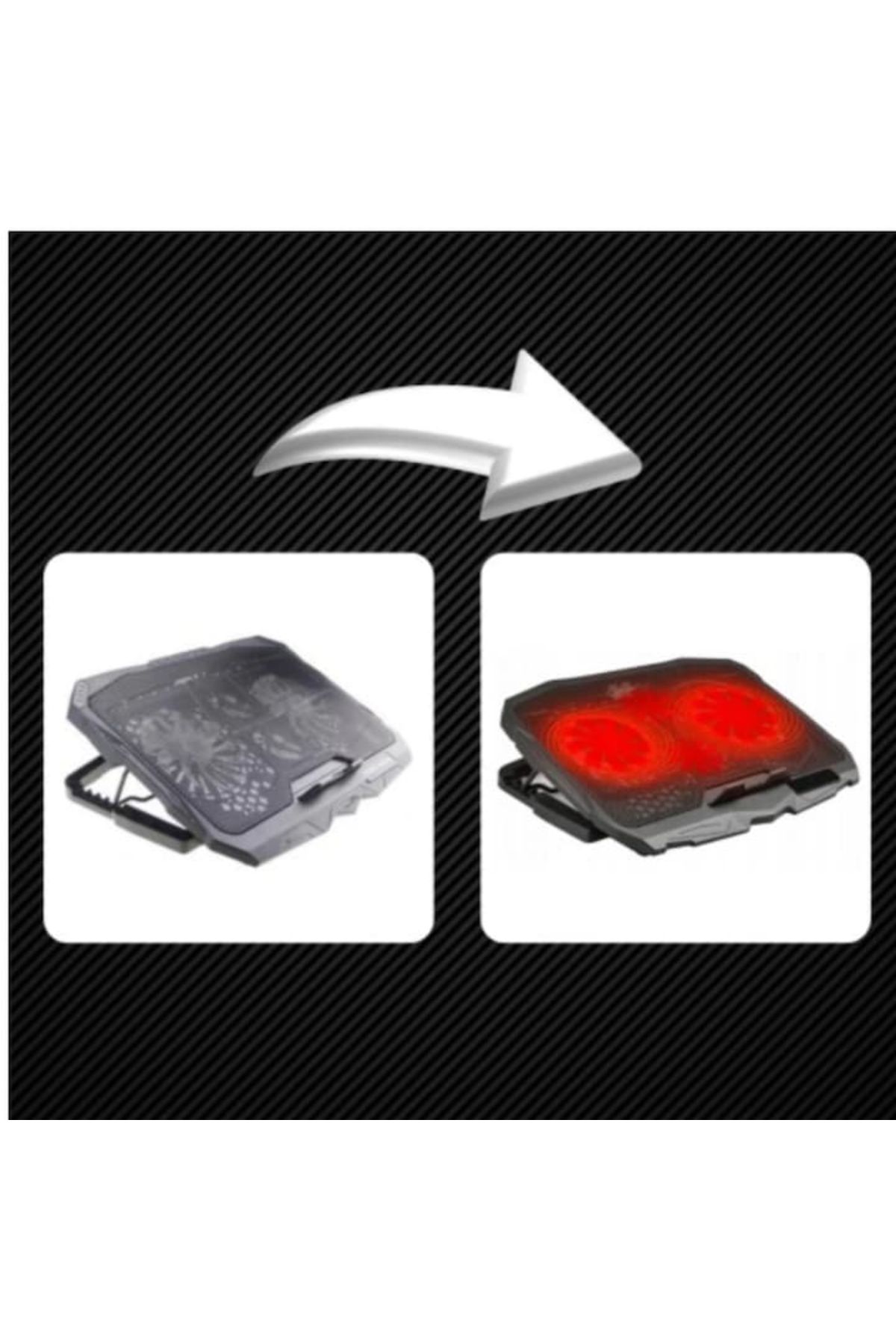 varioshop-VarioShop® laptop cooler, 12 - 17 inch compatibility, LED lighting, 4 height levels, 6