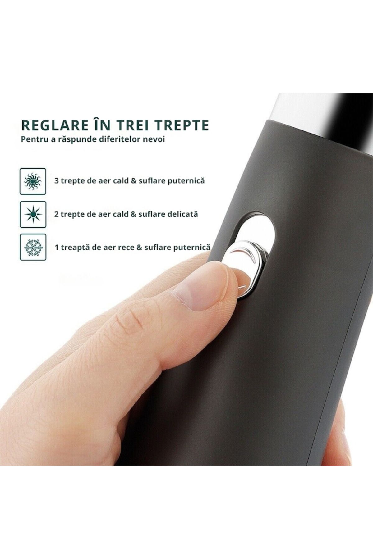 varioshop-Uscator de Par 3 in 1 VarioShop®, Reglare in 3 Trepte, Uscare, Ondulare, Aranjare, Potrivit pentru 3