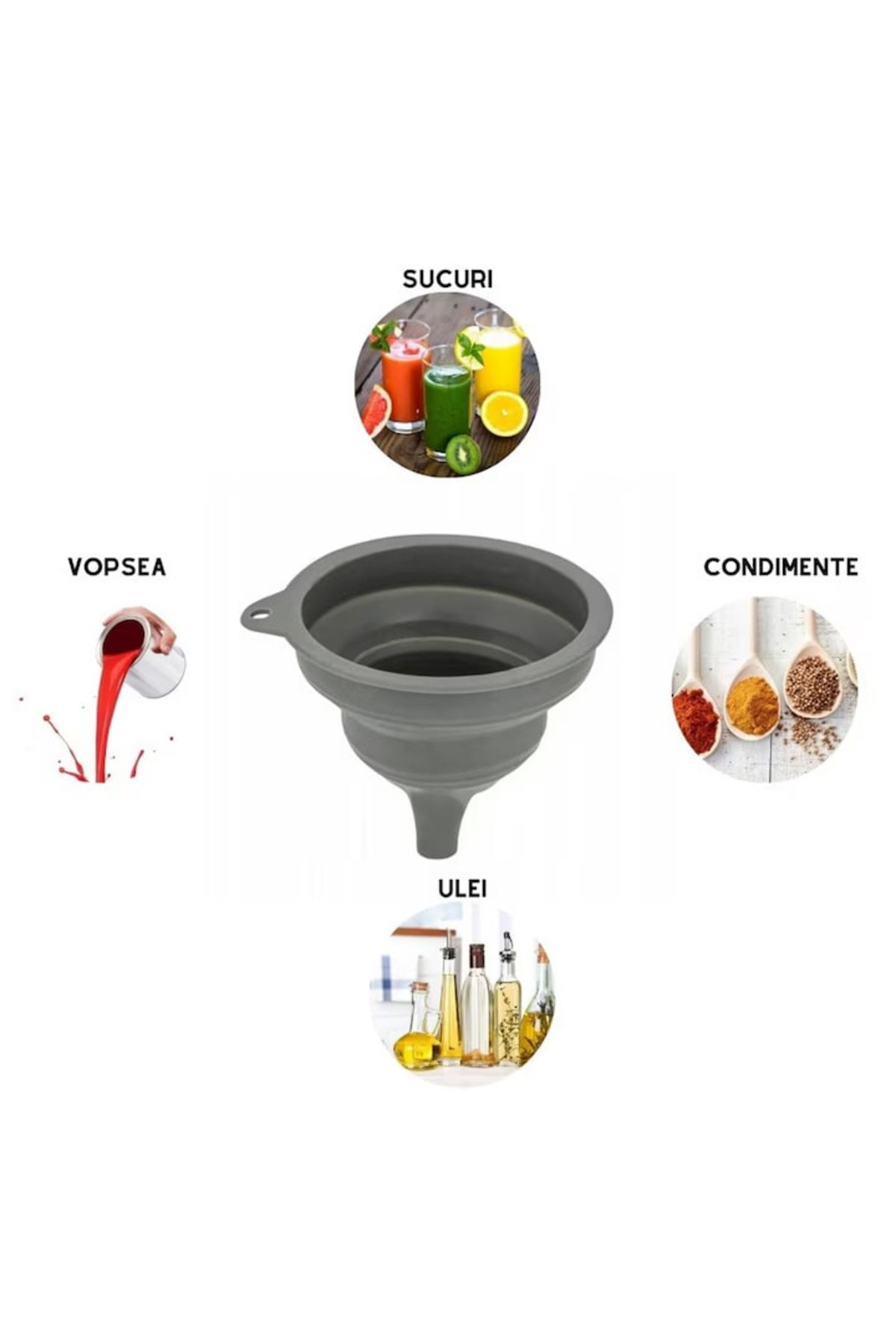varioshop-VarioShop® universal silicone funnel, foldable, high temperature resistant, flexible, not ABS 4