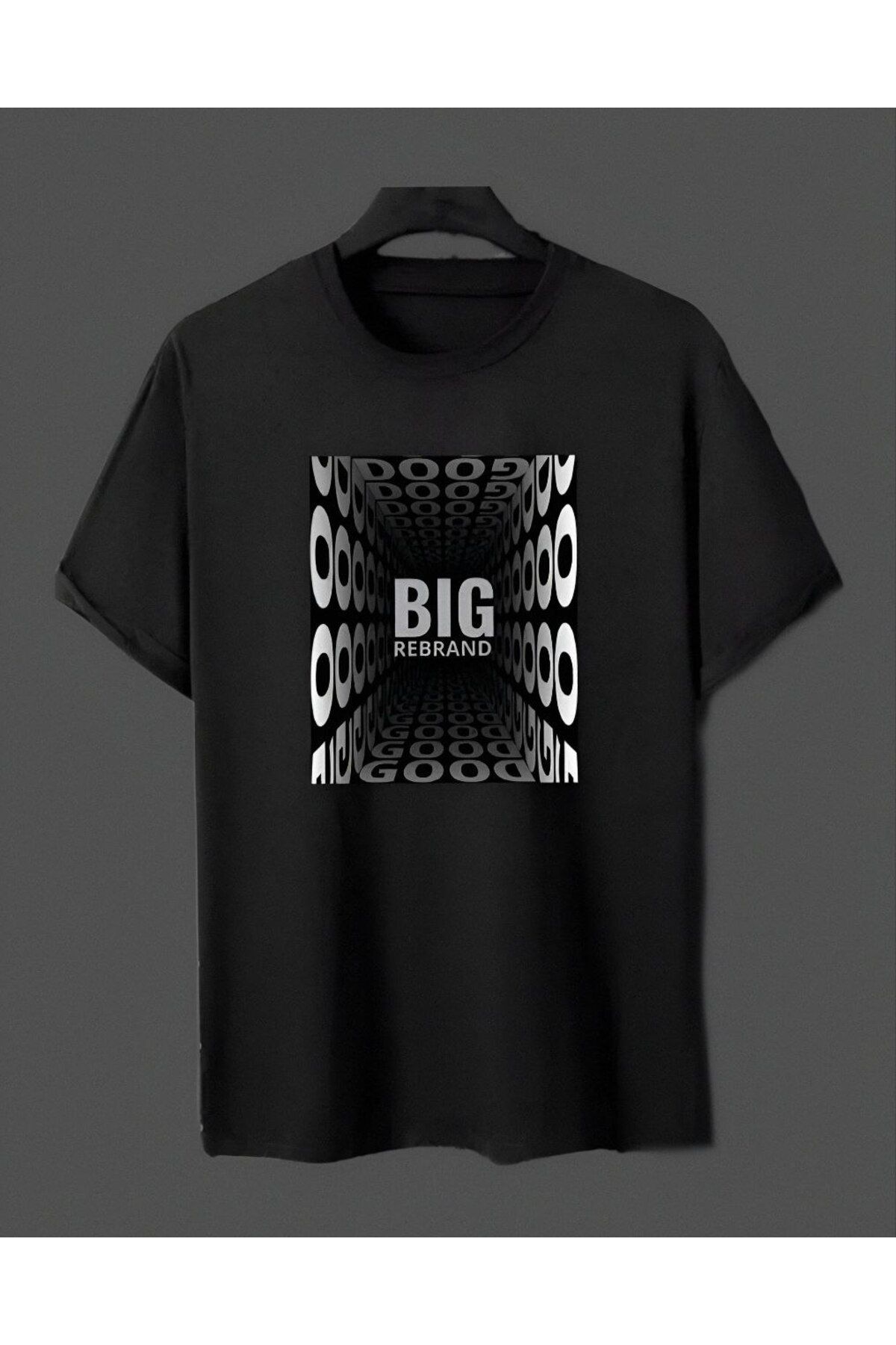 REBRAND Sports T-shirt Bisiklet Yaka Baskılı T-shirt Unisex Oversize