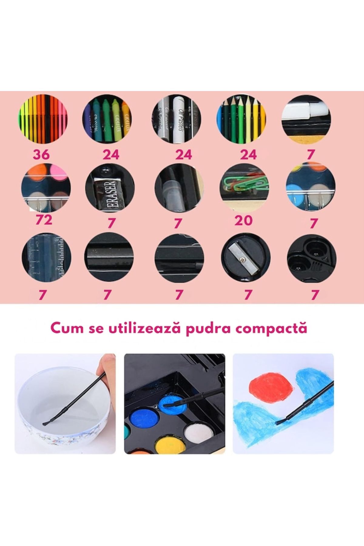 varioshop-VarioShop® Complete Drawing and Painting Set for Children, 150 Elements, Storage Case 3