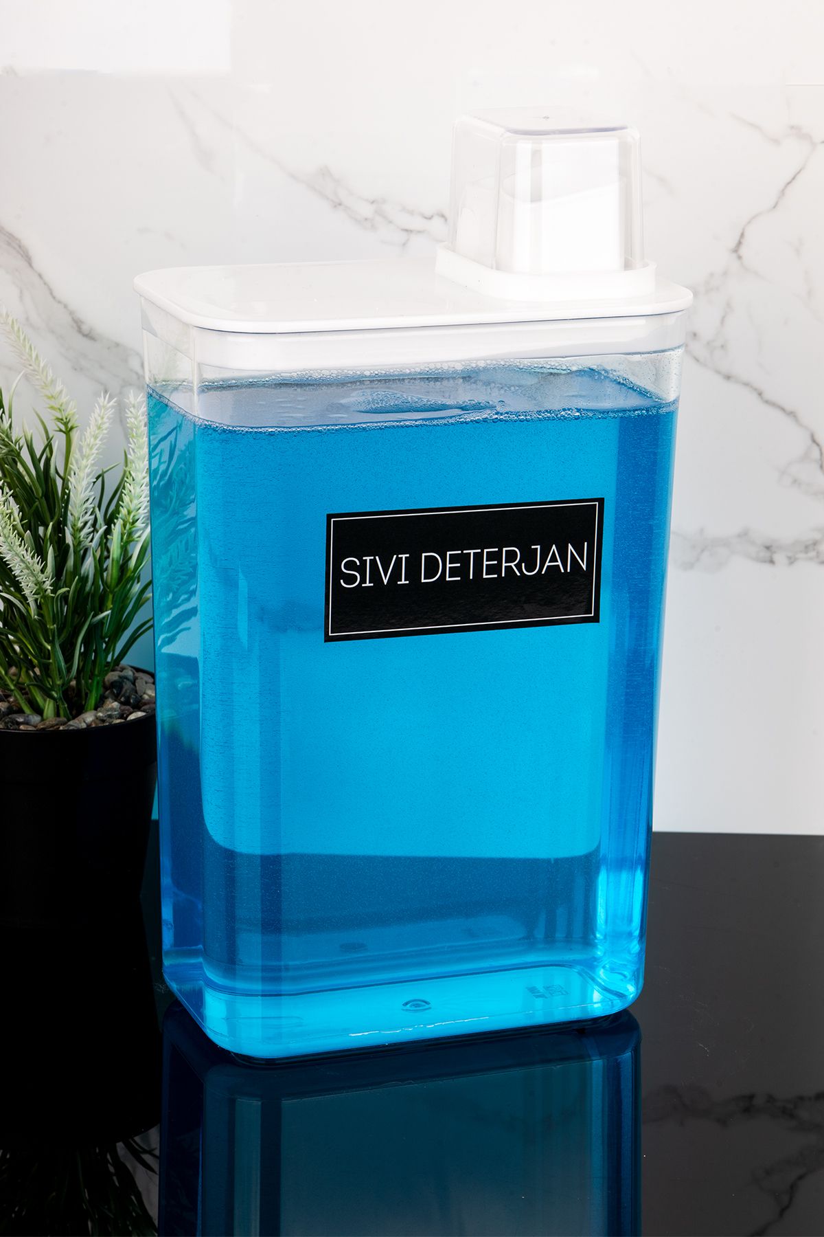 Dolkin Home-Self Scale Detergent Box Liquid Detergent with Label 3000ml Mica Detergent Dispenser Softener Box 5