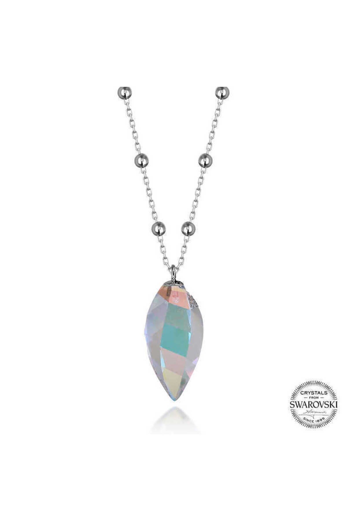 Emperium Crystal Taşlı Top Zincir Gümüş Kadın Kolye