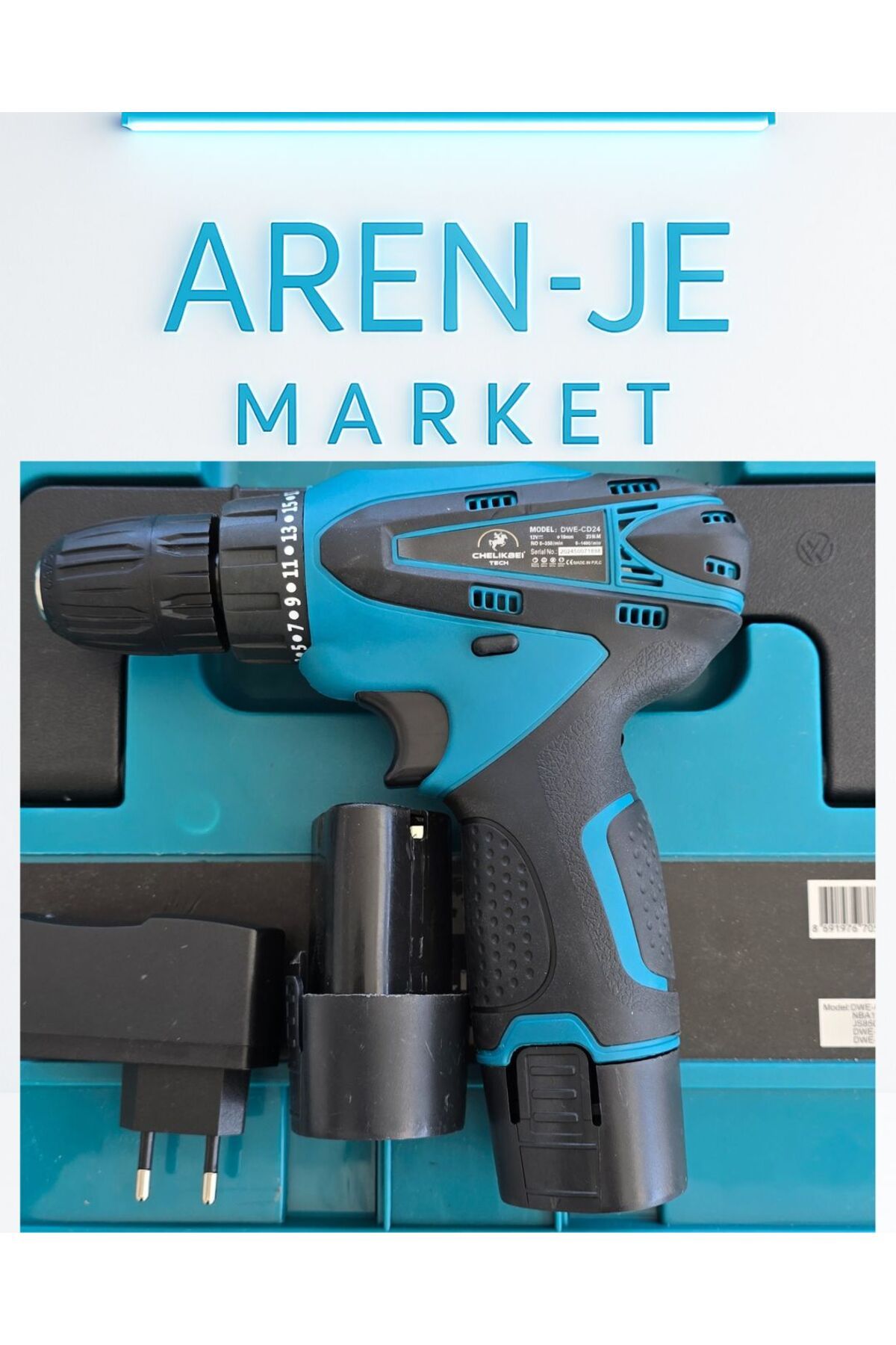aren je Aren-Je DWE-CD24 12V Şarjlı Matkap Seti (2 Batarya + Aksesuar + Taşıma Çantalı)